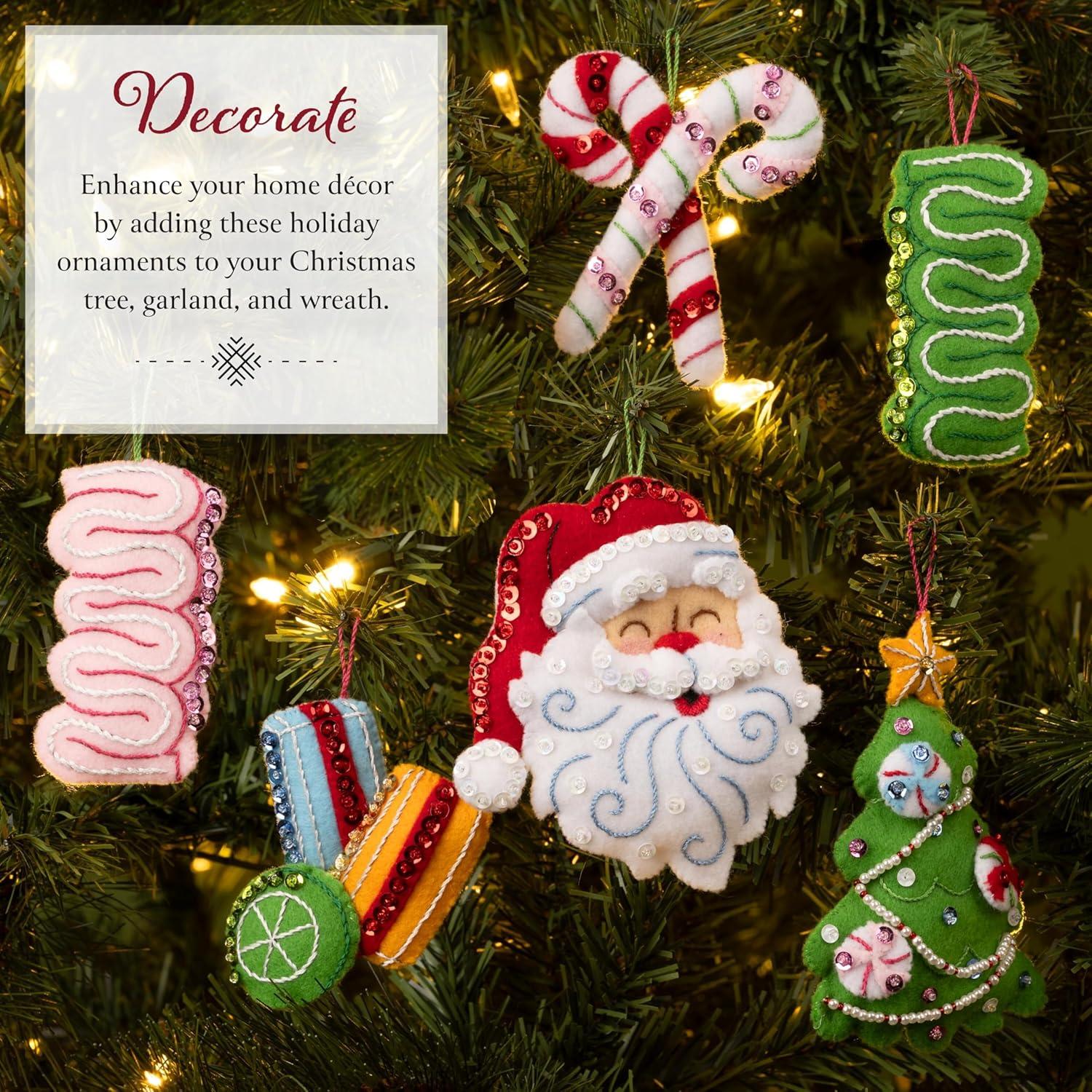 Kit de Adornos de Fieltro Bucilla 6 Piezas Navidad Dulces