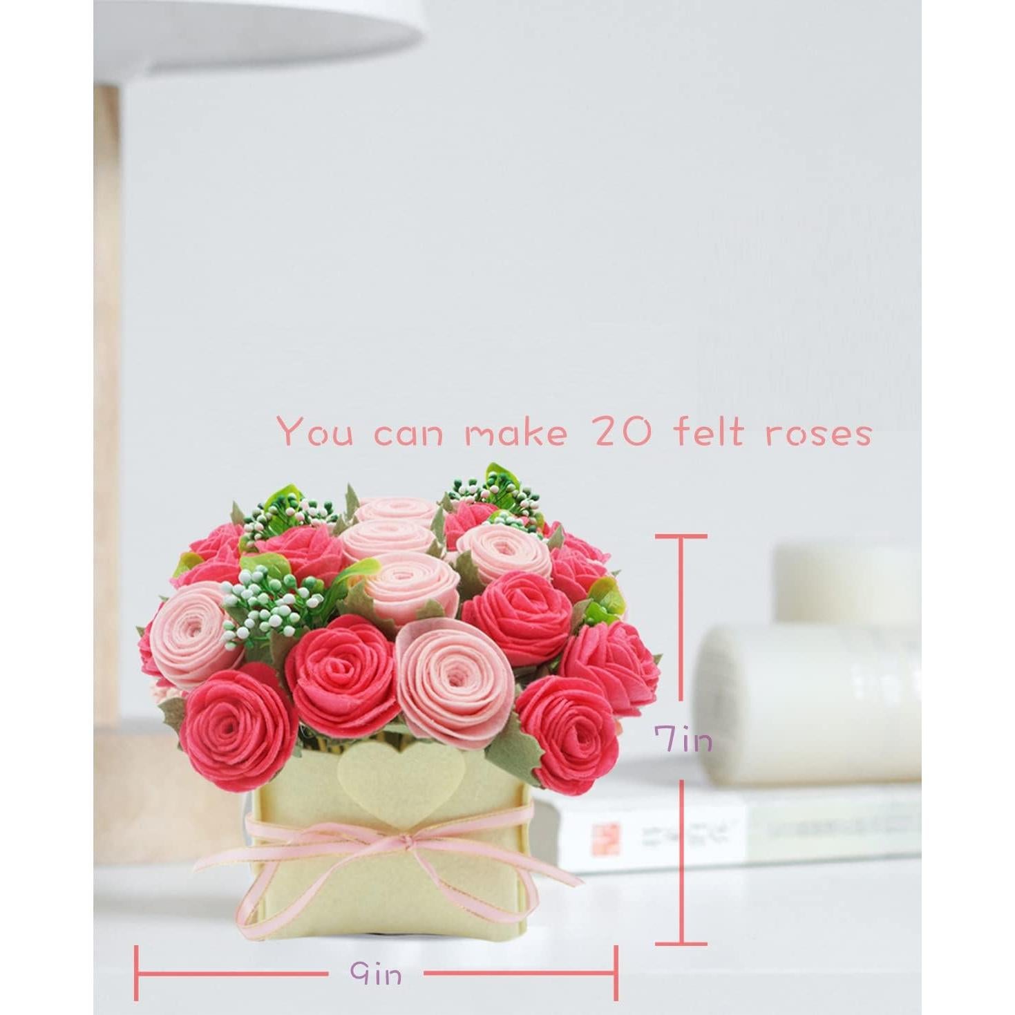 Kit de Flores de Fieltro BAZIMA ALICE - Ramo de Rosas DIY