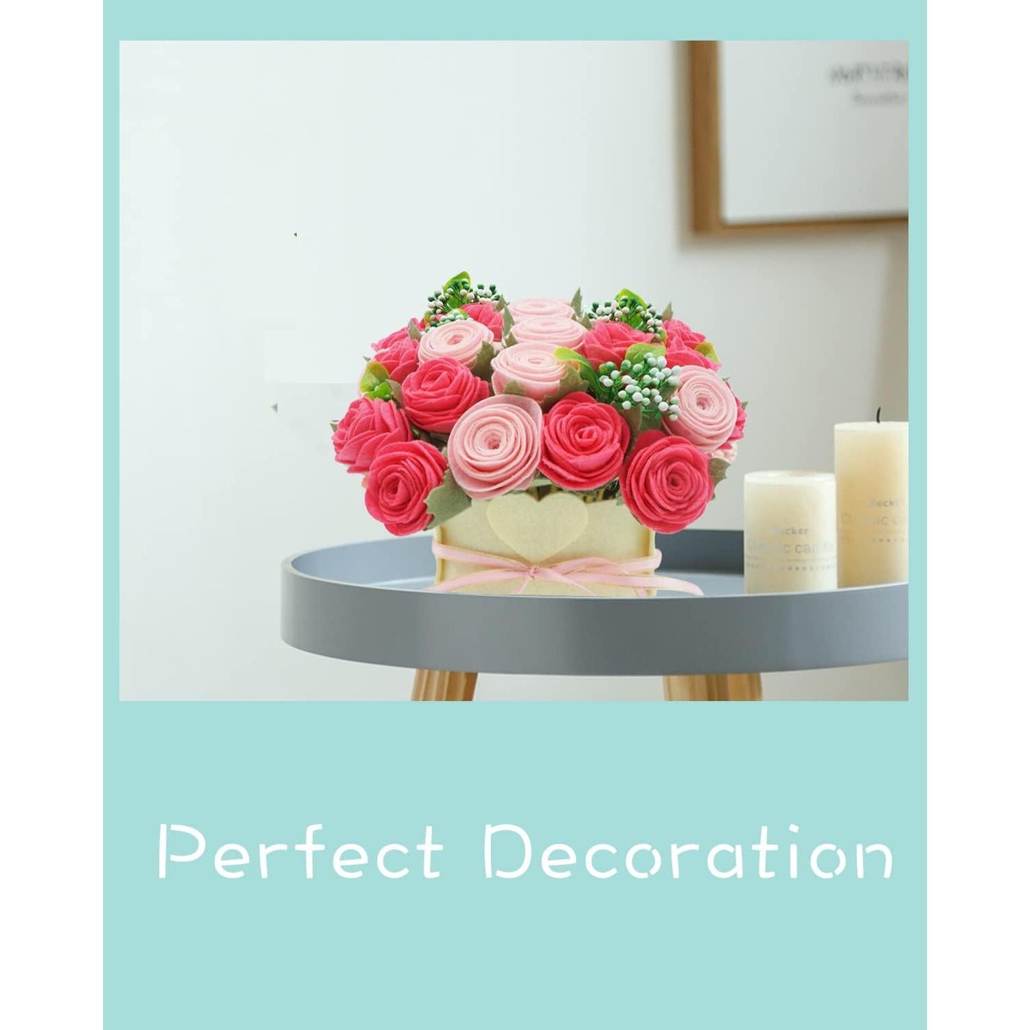 Kit de Flores de Fieltro BAZIMA ALICE - Ramo de Rosas DIY