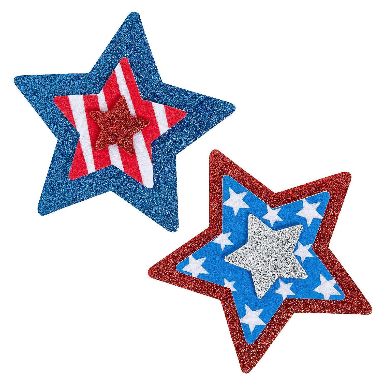 Kit de Manualidades Fun Express - 12 Imanes Patrióticos de Fieltro