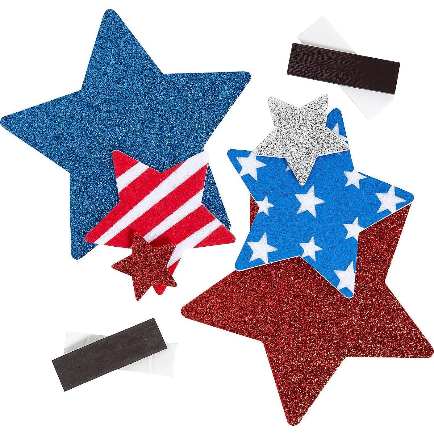 Kit de Manualidades Fun Express - 12 Imanes Patrióticos de Fieltro