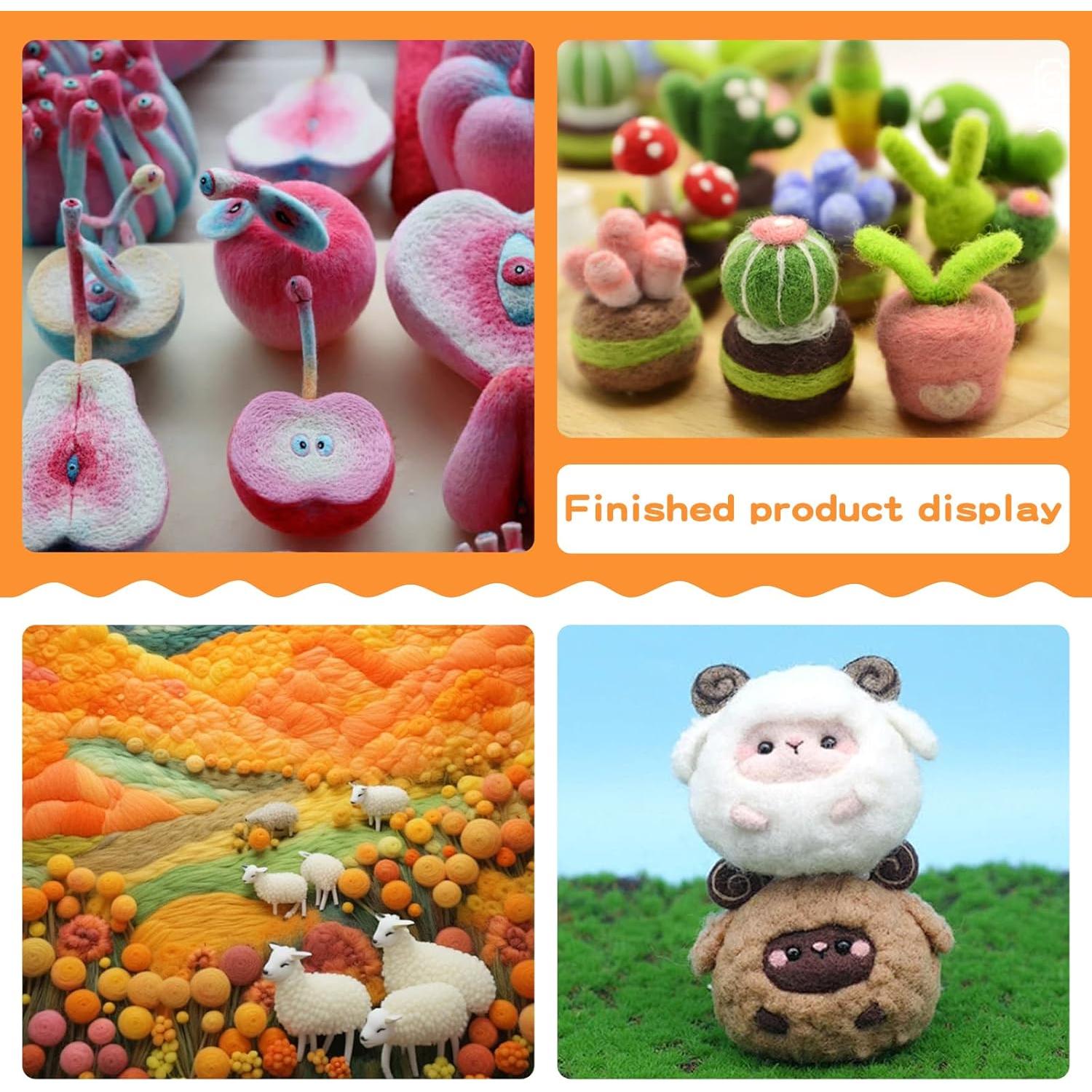 Herramienta de Aguja de Fieltro Mayboos con 8 Agujas y Mango de Madera