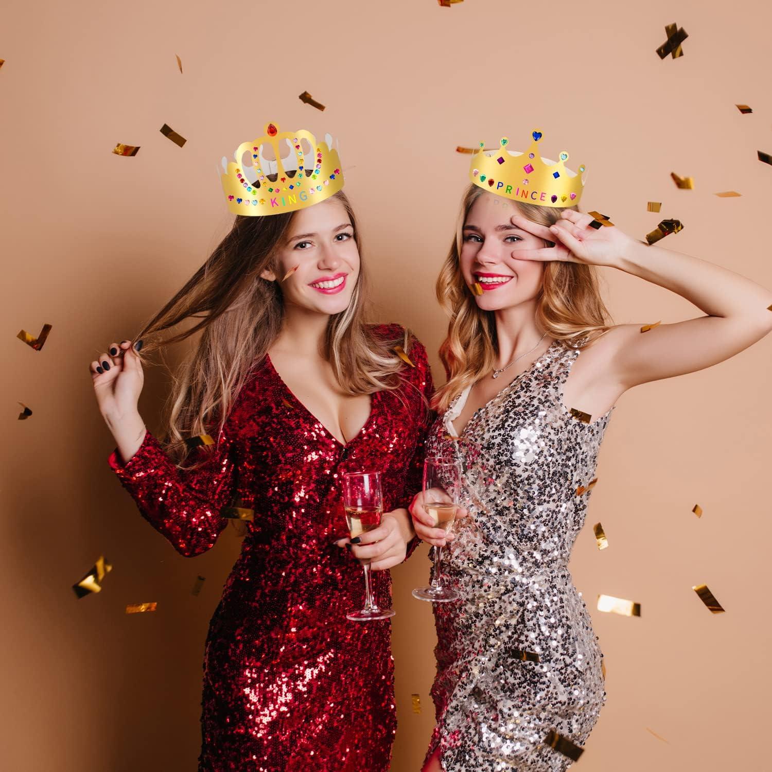 Kit de Coronas de Papel Doradas para Cumpleaños - 15 Piezas