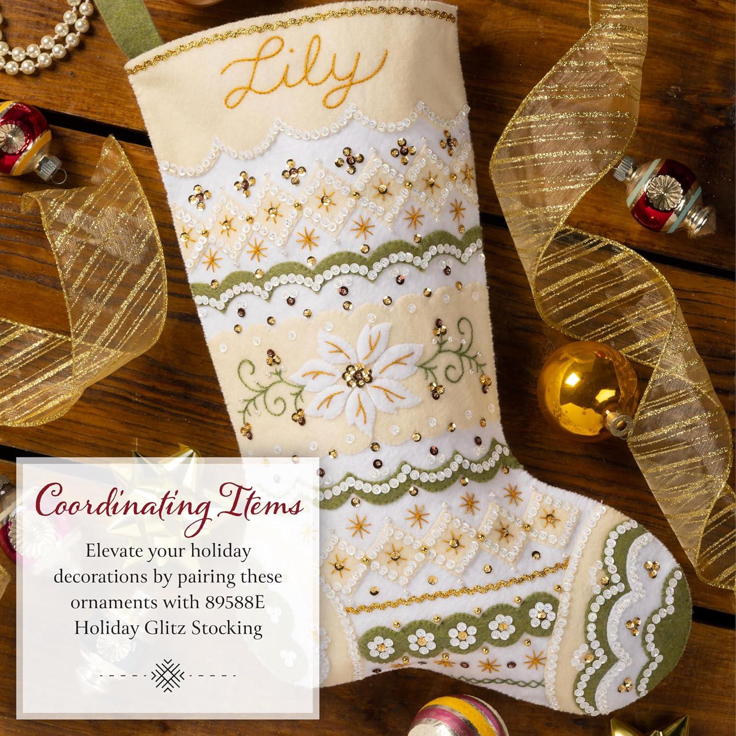 Kit de Adornos de Fieltro Bucilla Copos de Nieve 6 Piezas