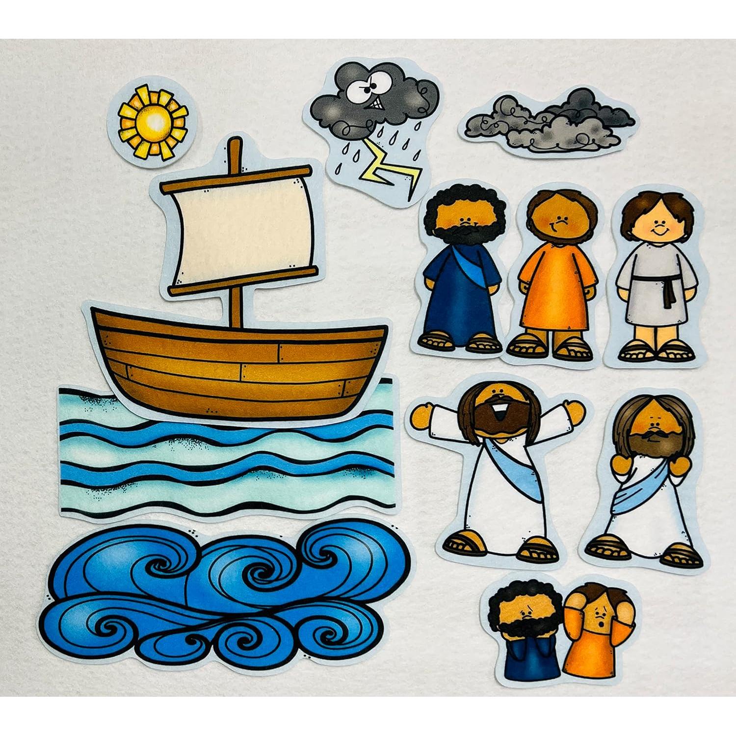 Set de Fieltro Jesus Calma La Tormenta Story Time Felts