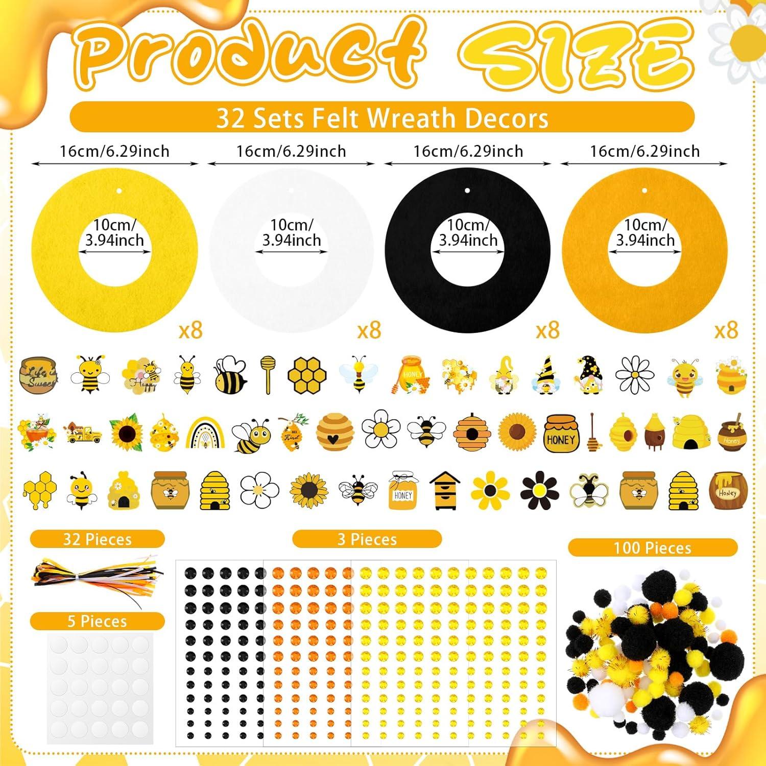 Kit de Manualidades de Fieltro Suilung - 32 Piezas Festival de Abejas