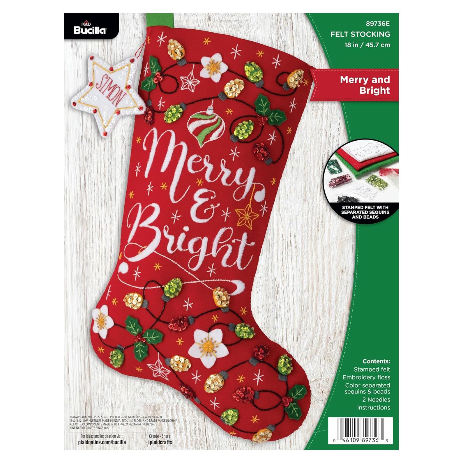 Kit de Calcetín de Fieltro Bucilla 46 cm Navidad DIY