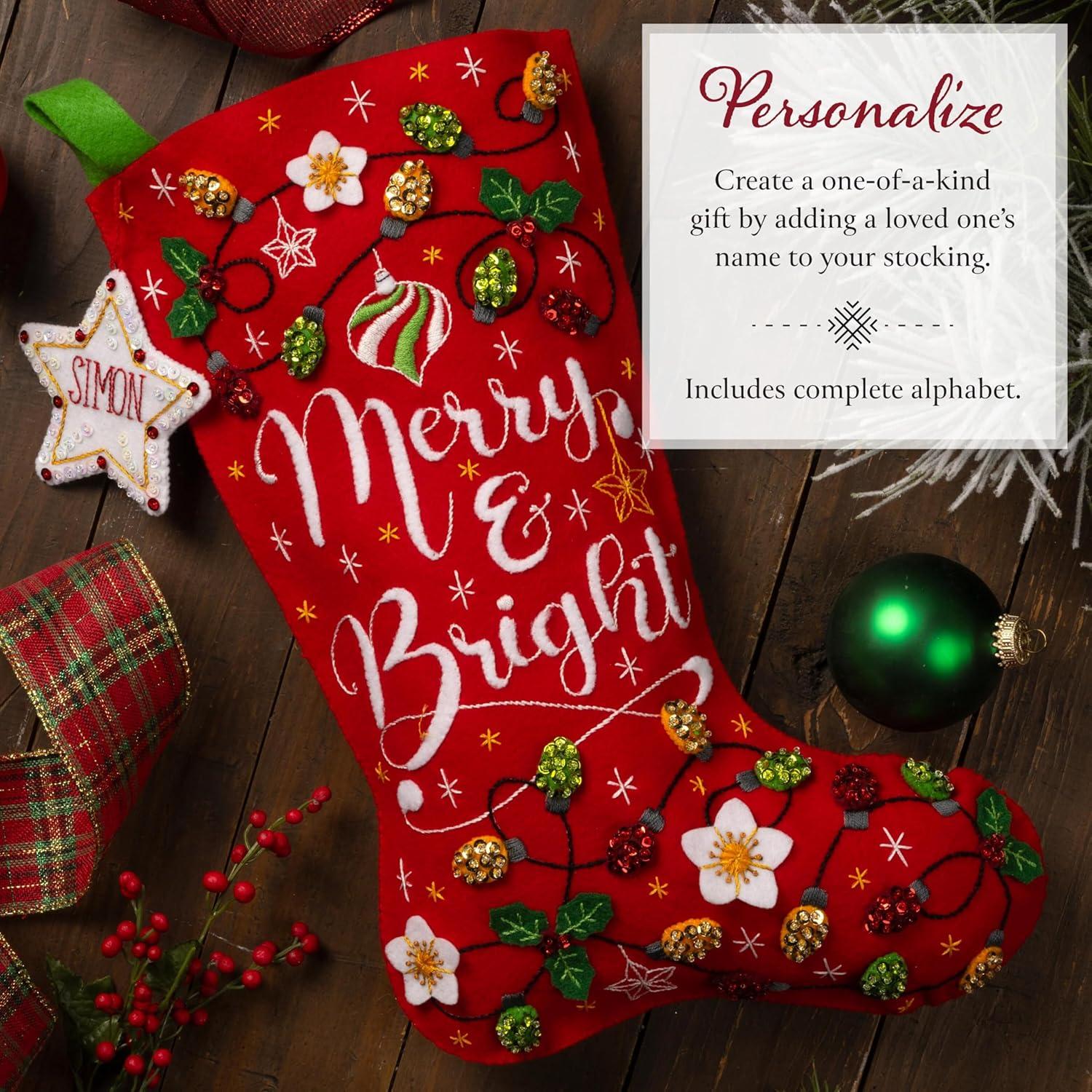 Kit de Calcetín de Fieltro Bucilla 46 cm Navidad DIY