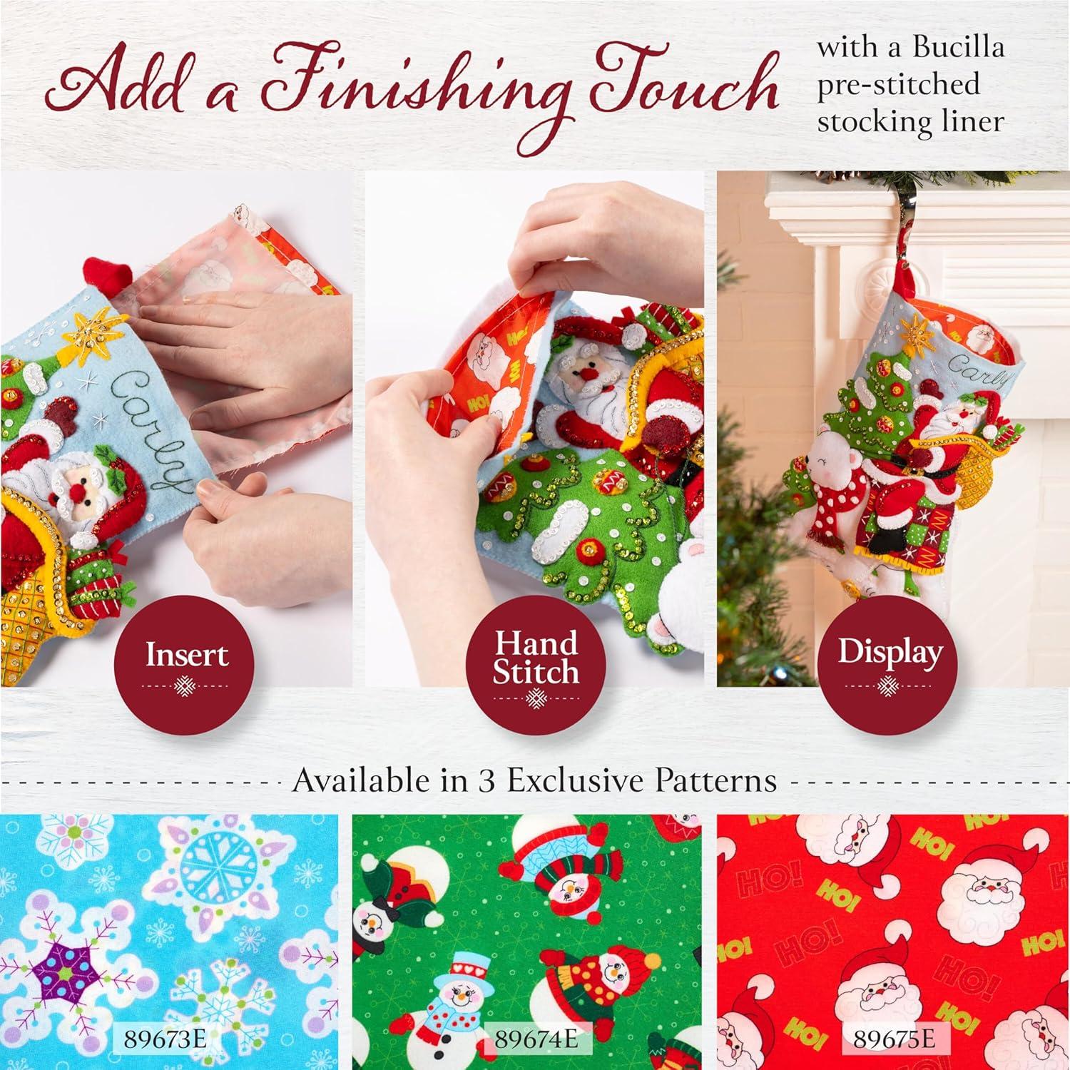 Kit de Calcetín de Fieltro Bucilla 46 cm Navidad DIY