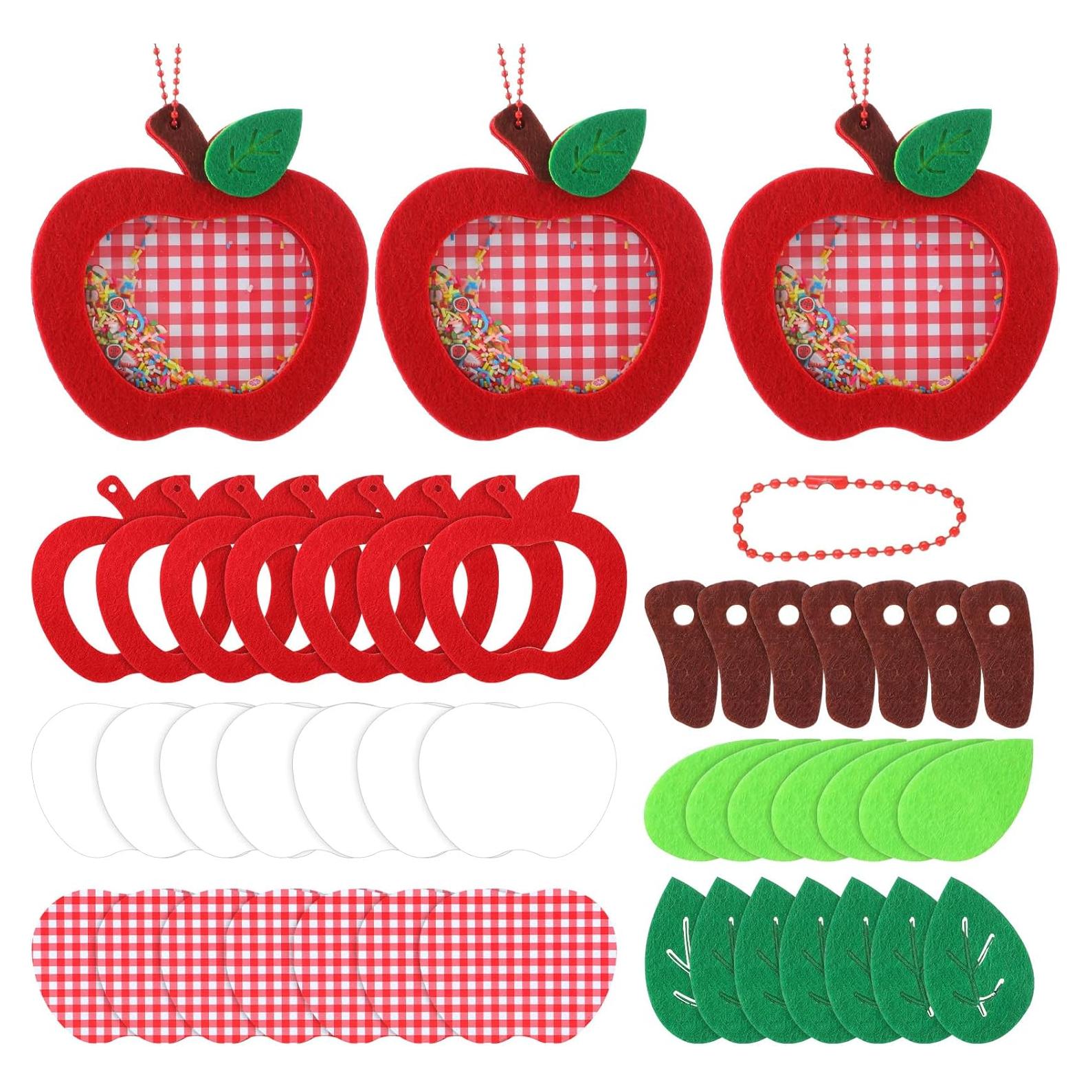 Kit de Manualidades Liliaafar 12 Piezas Llavero Manzana Rojo