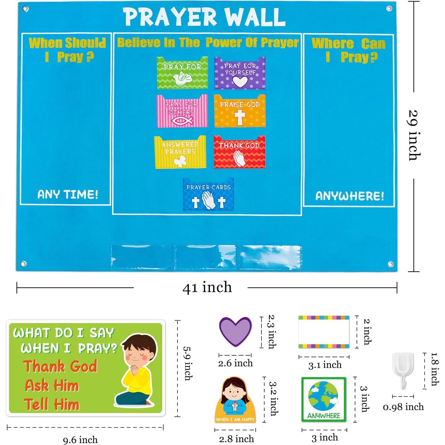 Conjunto de Tablero de Oración WATINC 37 Piezas para Niños