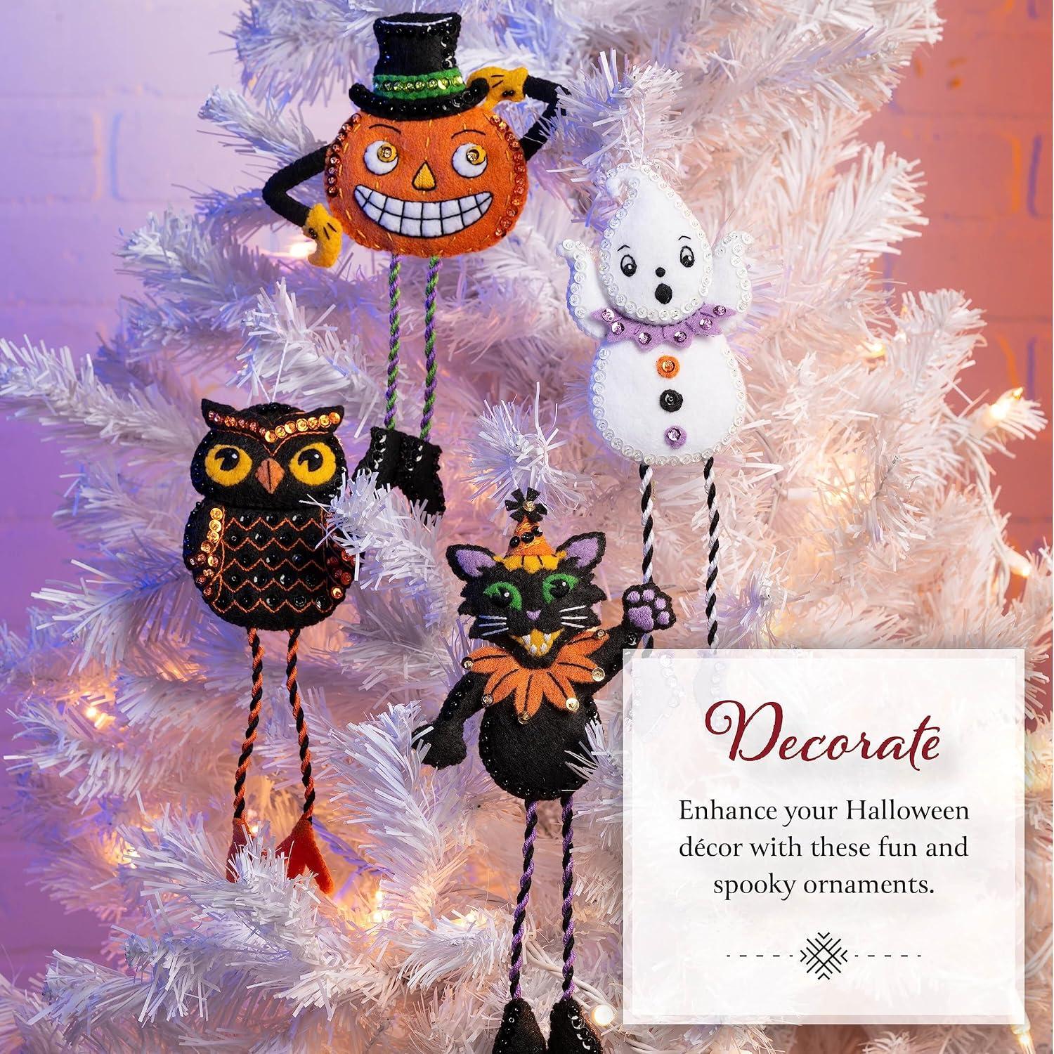 Kit de Adornos de Fieltro Bucilla Escuadrón de Halloween 4 Piezas