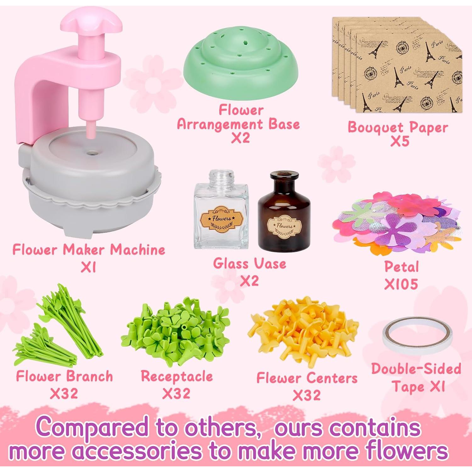 Kit de Manualidades de Flores de Tela Qirptey para Niñas 4-12 Años