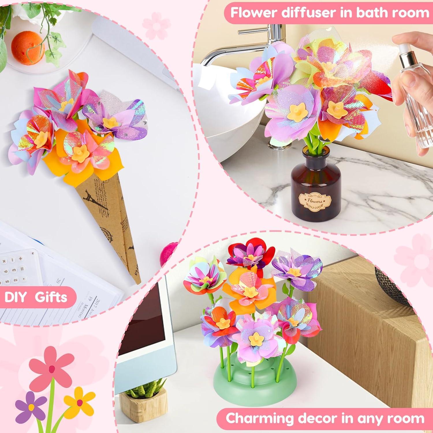 Kit de Manualidades de Flores de Tela Qirptey para Niñas 4-12 Años