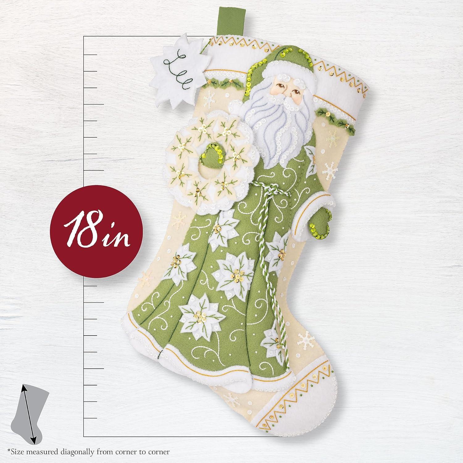 Kit de Calcetín de Fieltro Bucilla Santa Poinsettia 45.72 cm