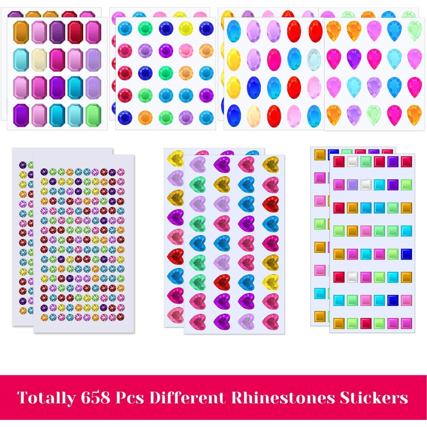 Stickers de Gemas Autoadhesivas Selizo - 658 Piezas Brillantes
