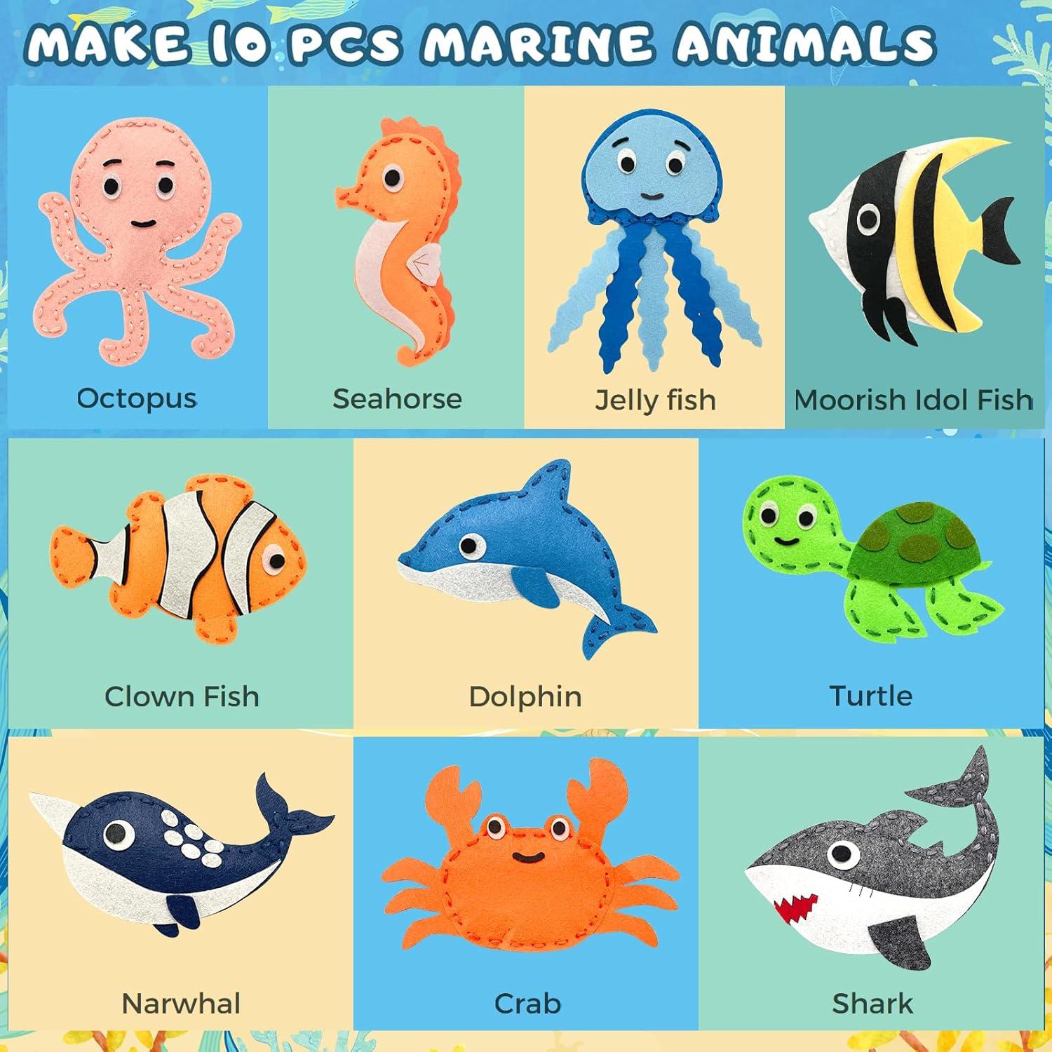 Kit de Costura Vlokup Animales Marinos para Niños 7-12 Años