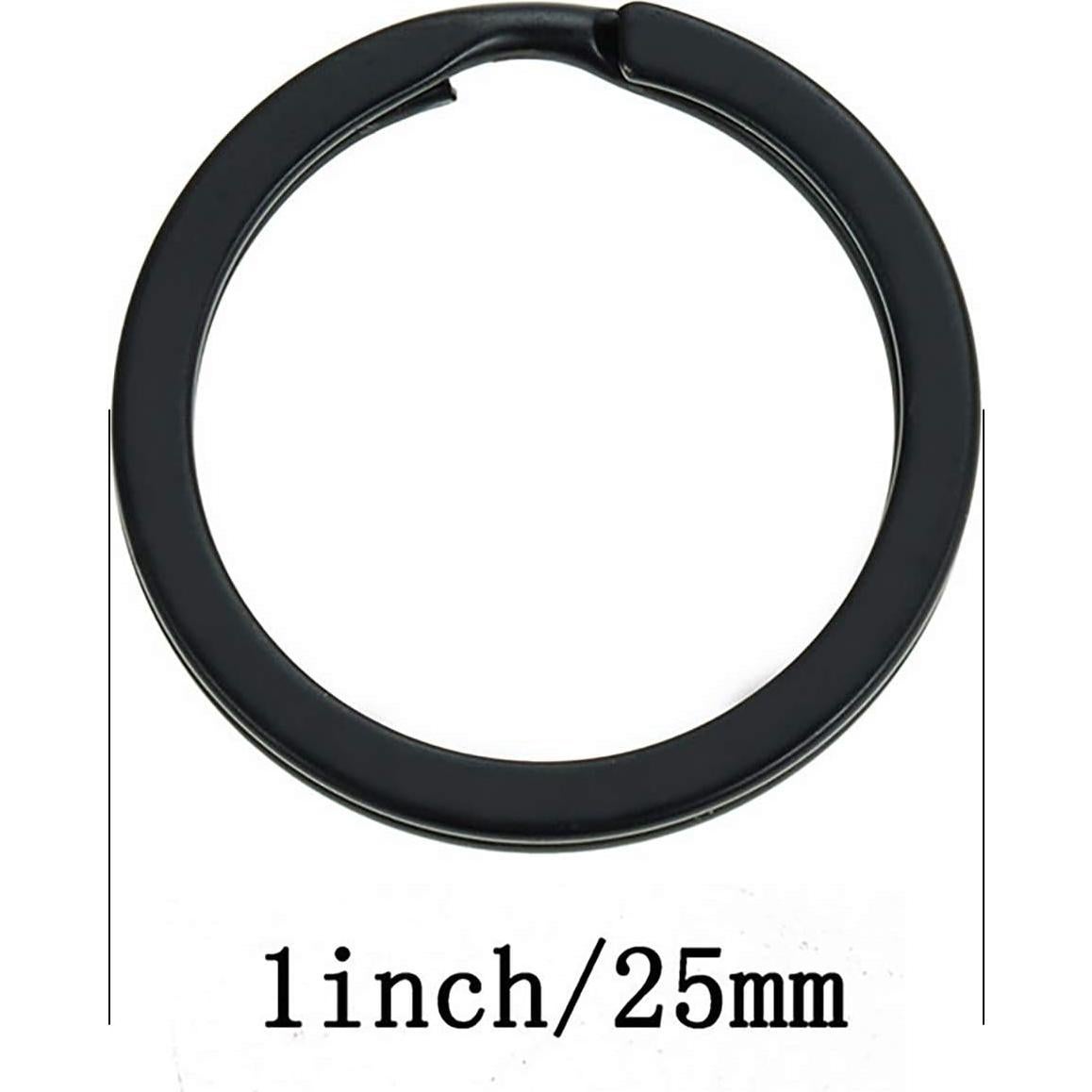 10 Anillos de Llave Planos HeeYaa 20mm Acero Inoxidable Negro