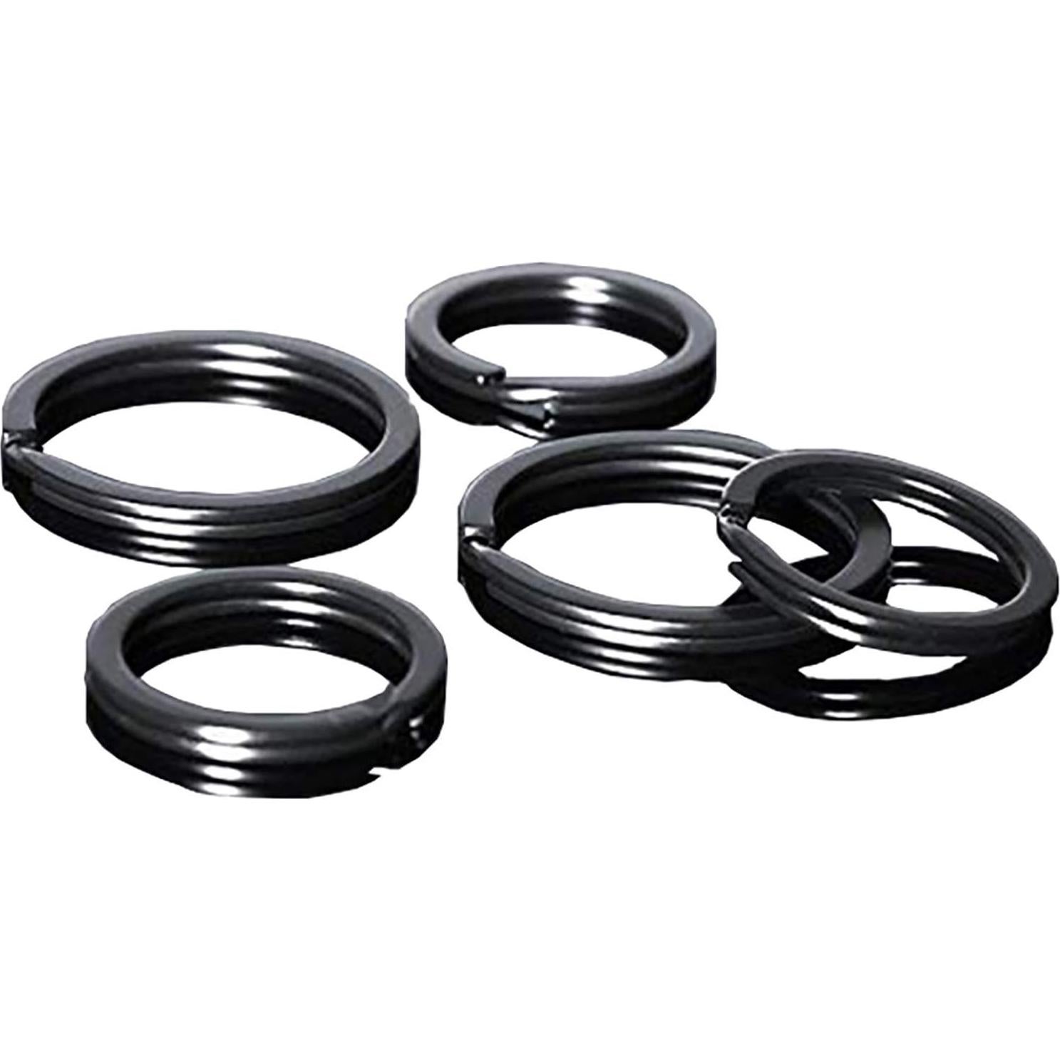 10 Anillos de Llave Planos HeeYaa 20mm Acero Inoxidable Negro