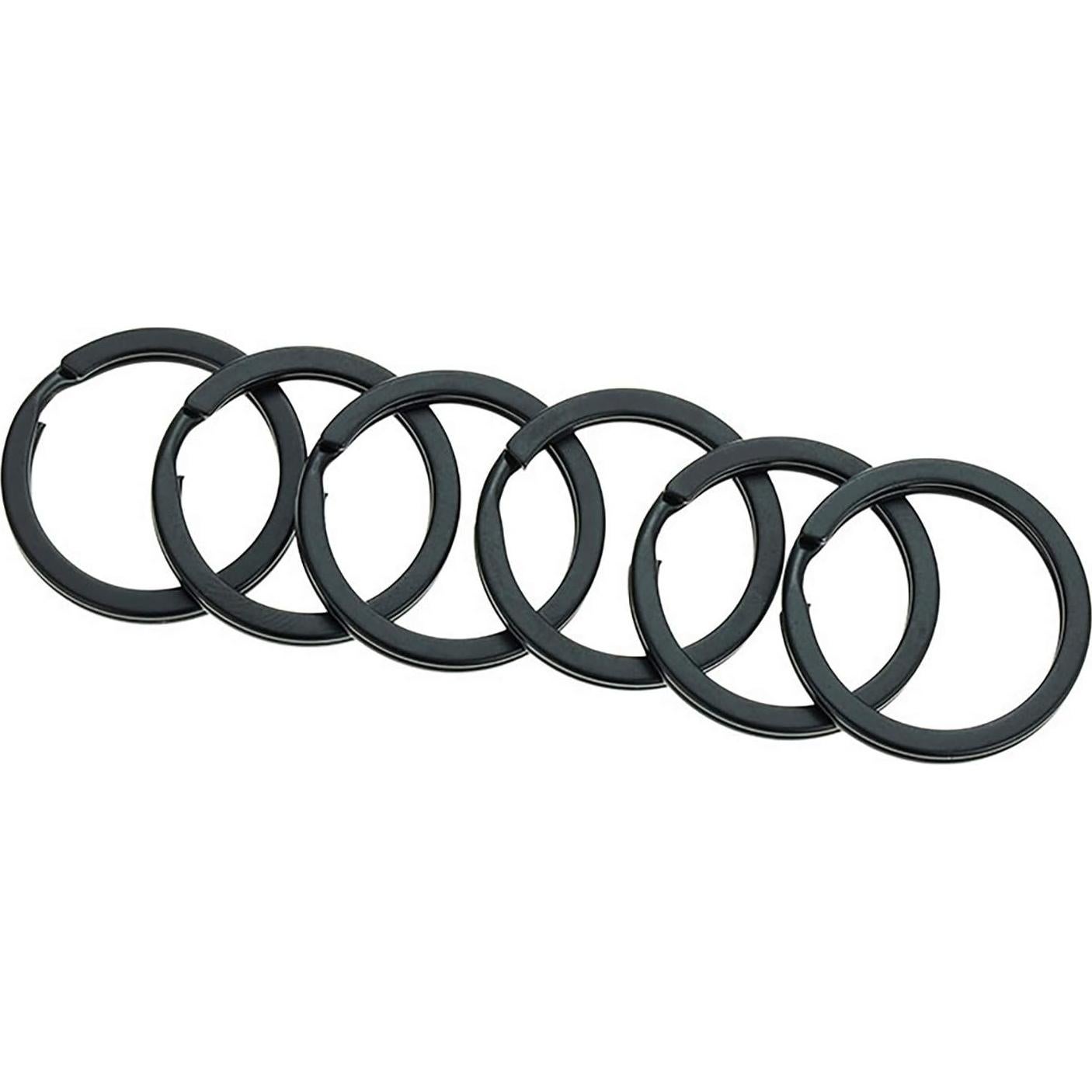 10 Anillos de Llave Planos HeeYaa 20mm Acero Inoxidable Negro