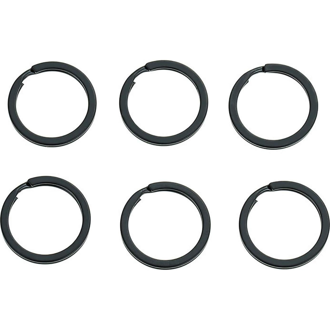 10 Anillos de Llave Planos HeeYaa 20mm Acero Inoxidable Negro