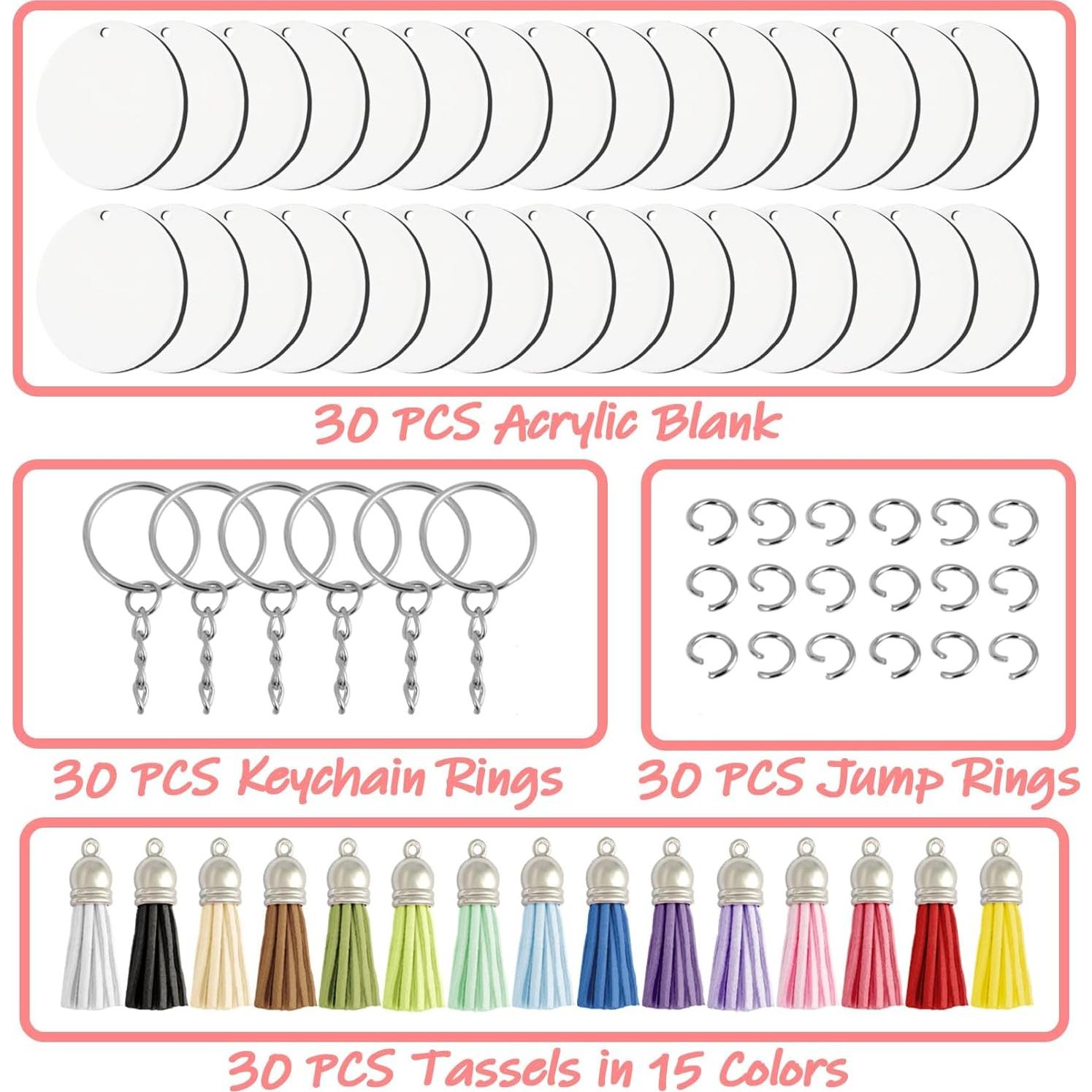 Kit de Fabricación de Llaveros RAINFLOW 120 Piezas Acrílico