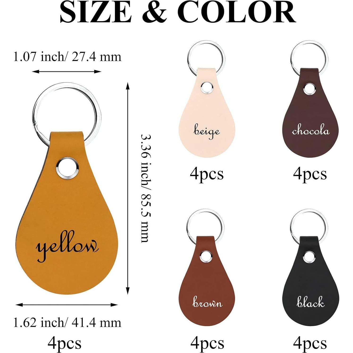 Kit de llaveros de cuero PU TiciKim - 20 piezas en 5 colores