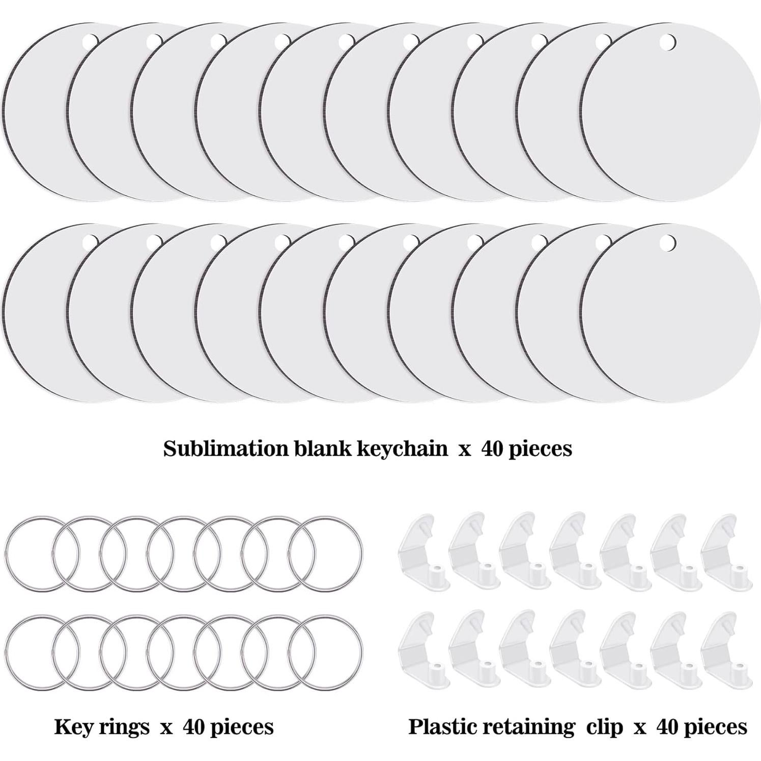 Duufin 120 Piezas Llaveros Redondos Sublimación 5cm MDF