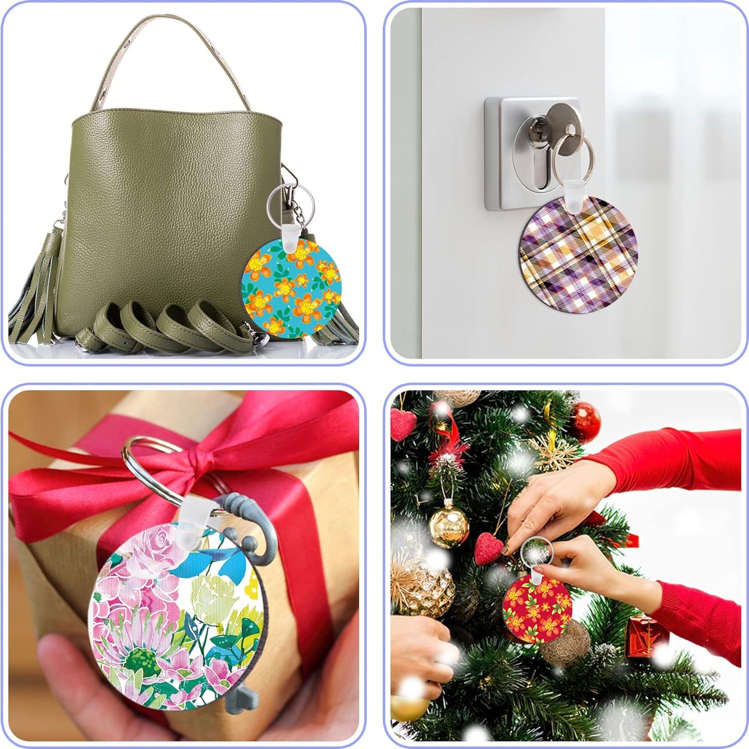 Duufin 120 Piezas Llaveros Redondos Sublimación 5cm MDF