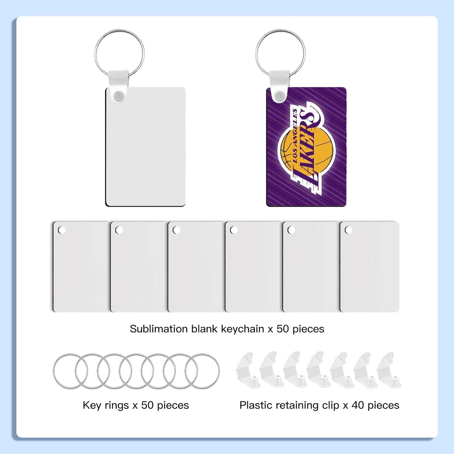 Allruyee 150 Piezas Plantillas Llavero Sublimación MDF 6x4cm