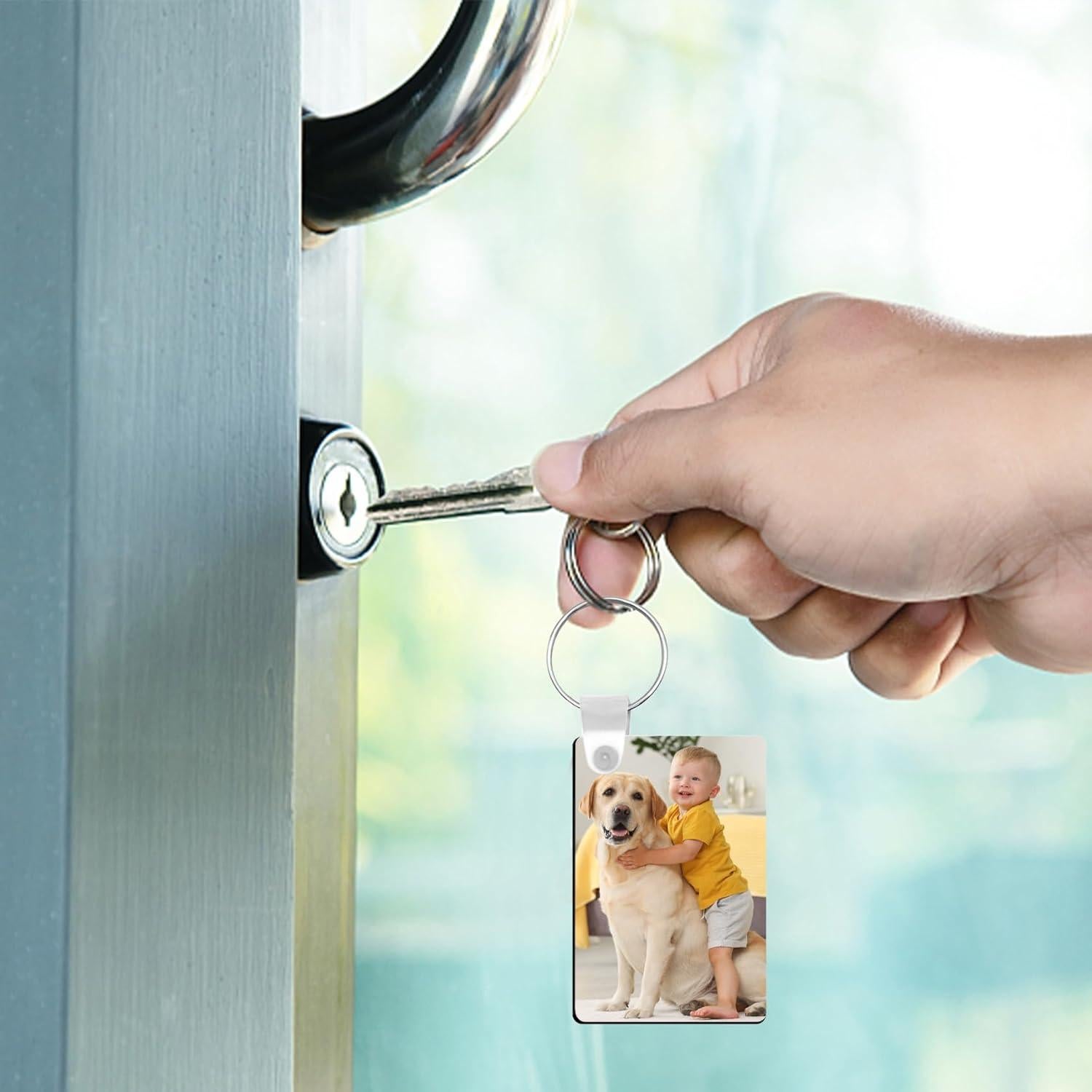 Allruyee 150 Piezas Plantillas Llavero Sublimación MDF 6x4cm