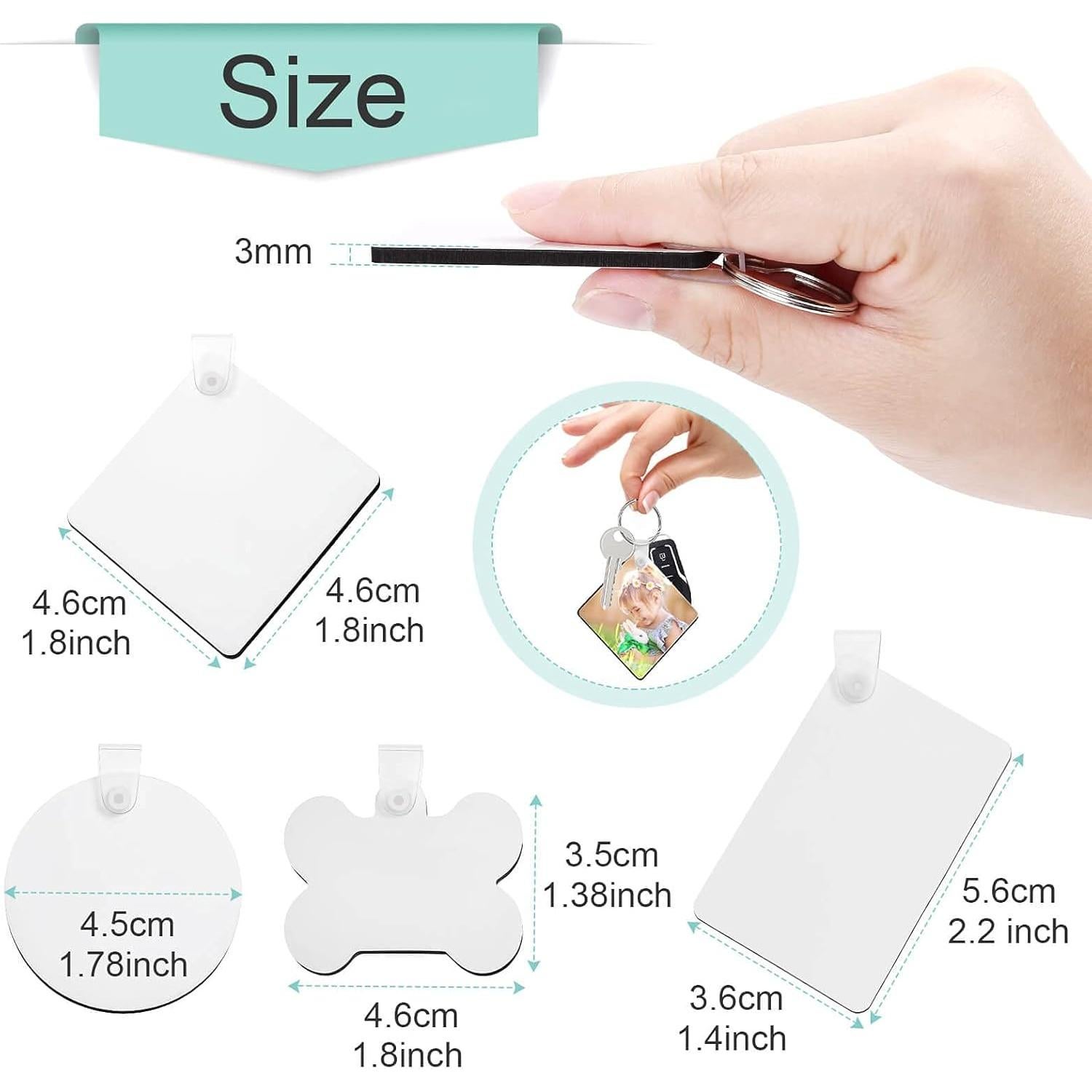 Kit 40 Llaveros en Blanco MDF para Sublimación Acejoz