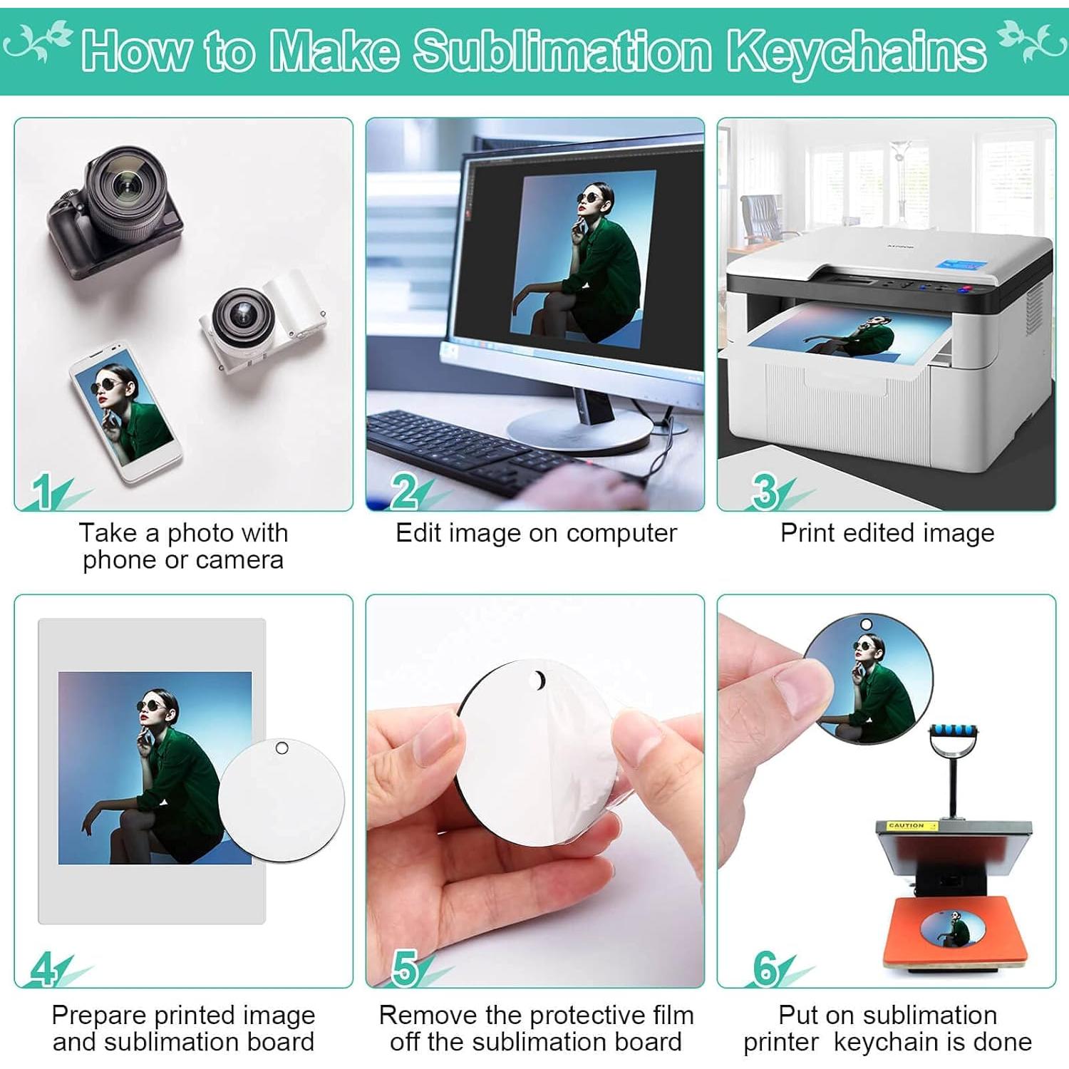 Kit 40 Llaveros en Blanco MDF para Sublimación Acejoz