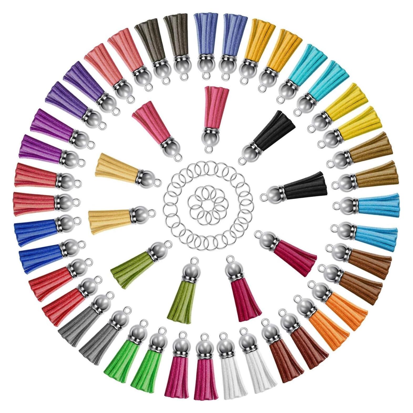 Borlas de Cuero PAXCOO para Joyería - 50 Piezas Multicolor