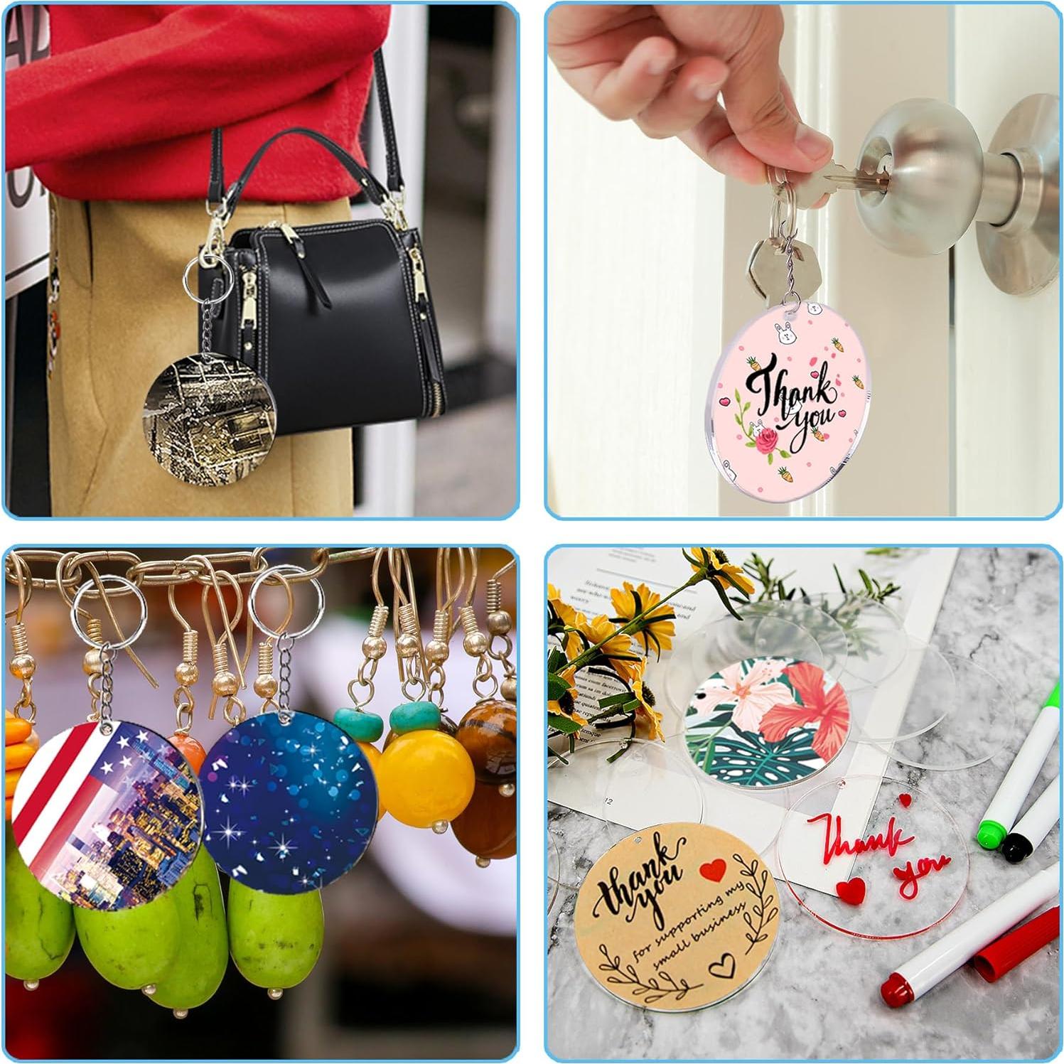 Juego de Llaveros Acrílicos Duufin 72 Piezas 7.62 cm DIY