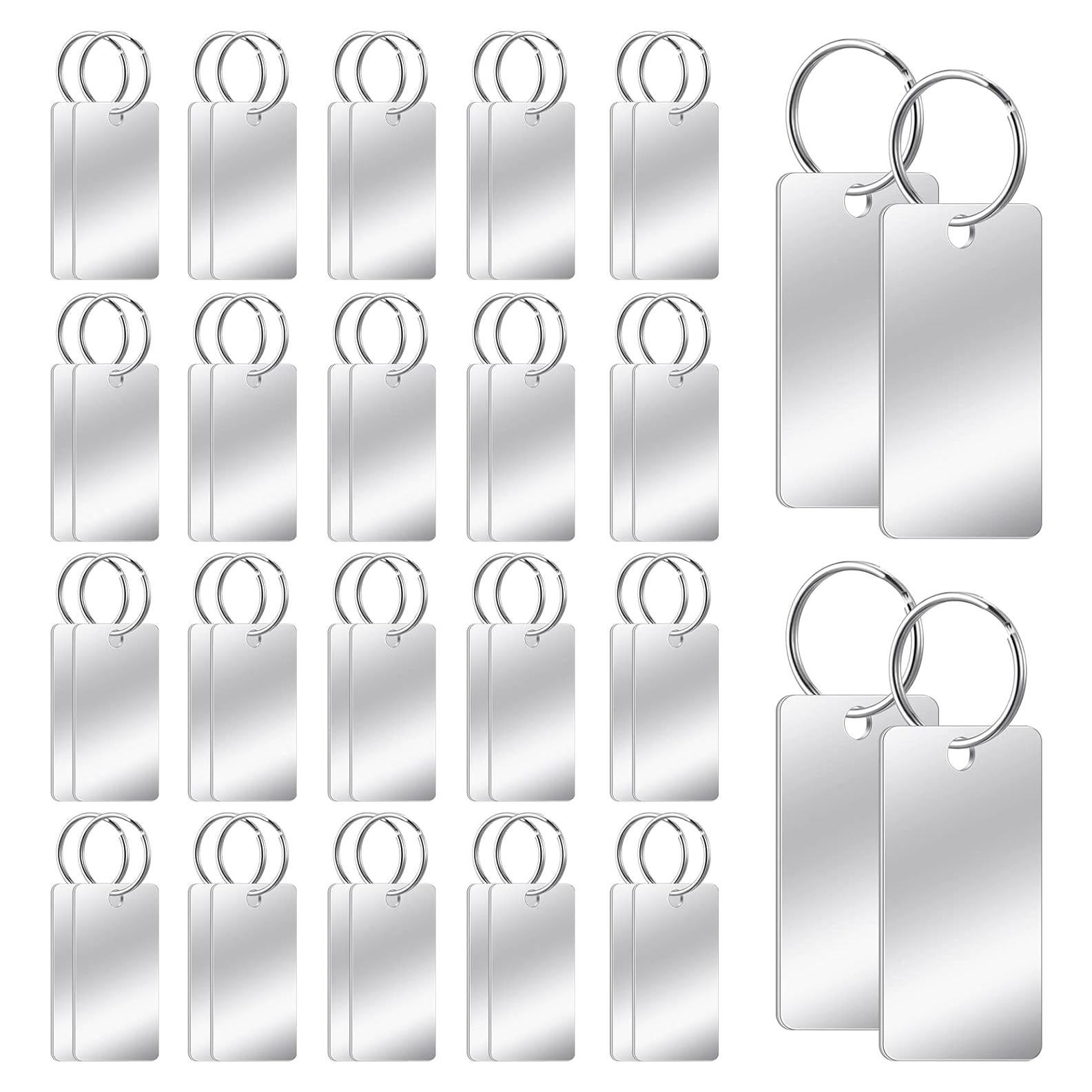 50 Etiquetas de Acero Inoxidable Grabadas 4x2 cm Yinkin