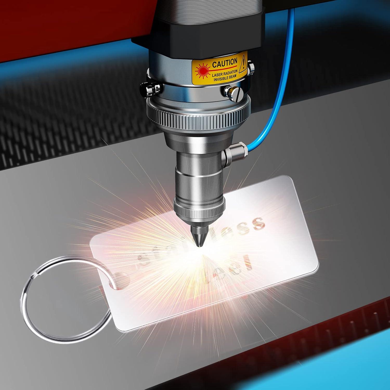 50 Etiquetas de Acero Inoxidable Grabadas 4x2 cm Yinkin