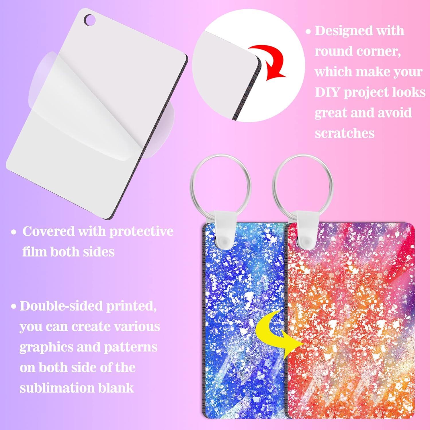 Duufin 150 Piezas Llaveros Rectangulares para Sublimación MDF