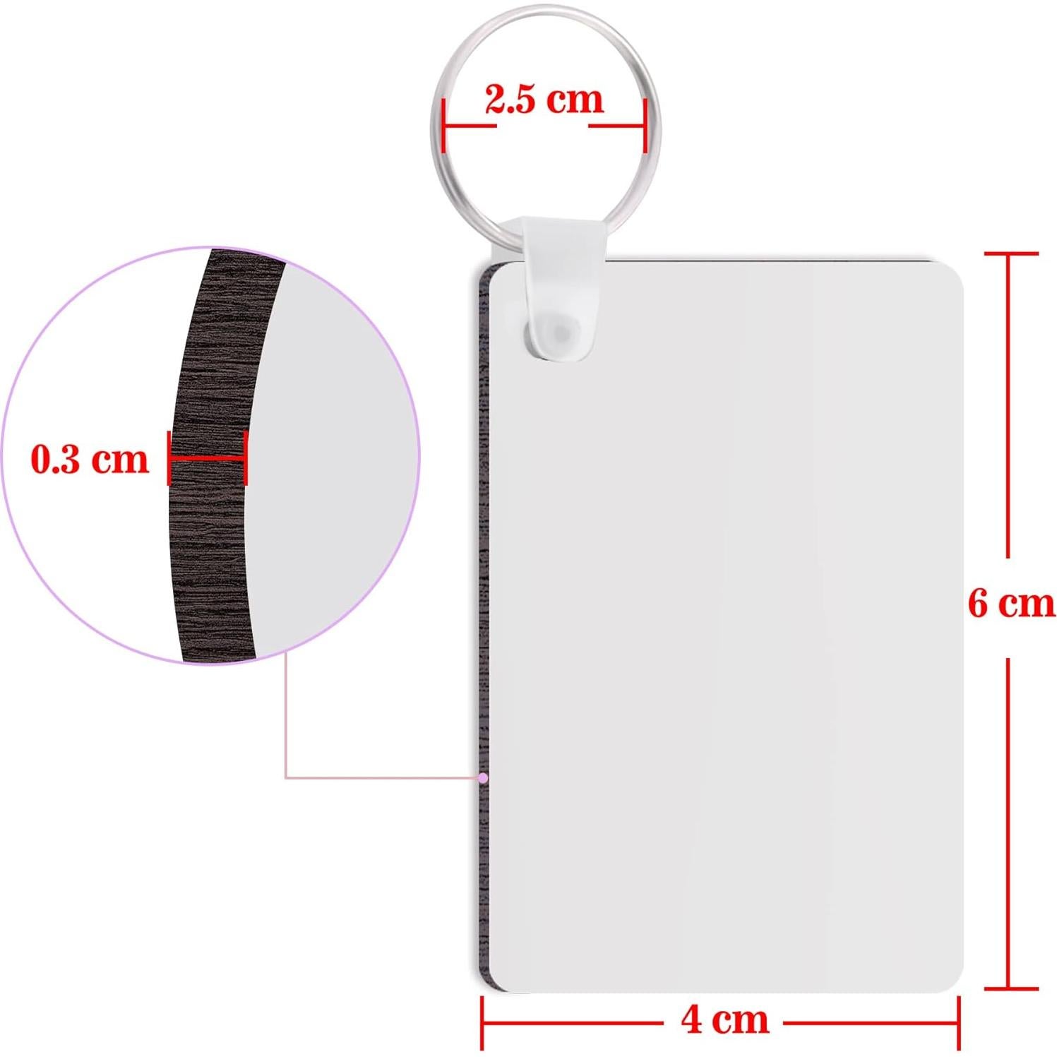 Duufin 150 Piezas Llaveros Rectangulares para Sublimación MDF