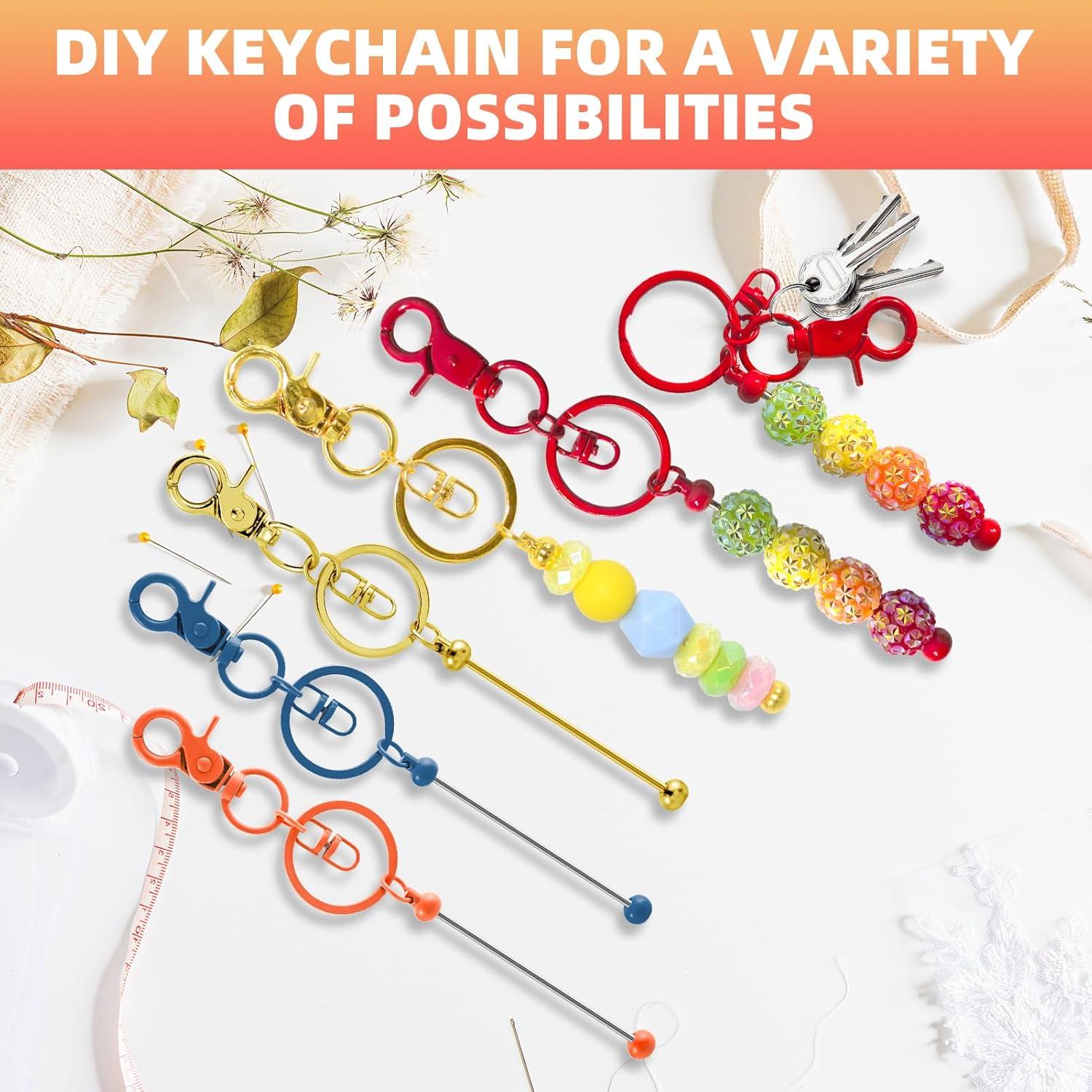 Kit 24 Pcs Llaveros DIY Metal Coloridos + 12 Bolsas