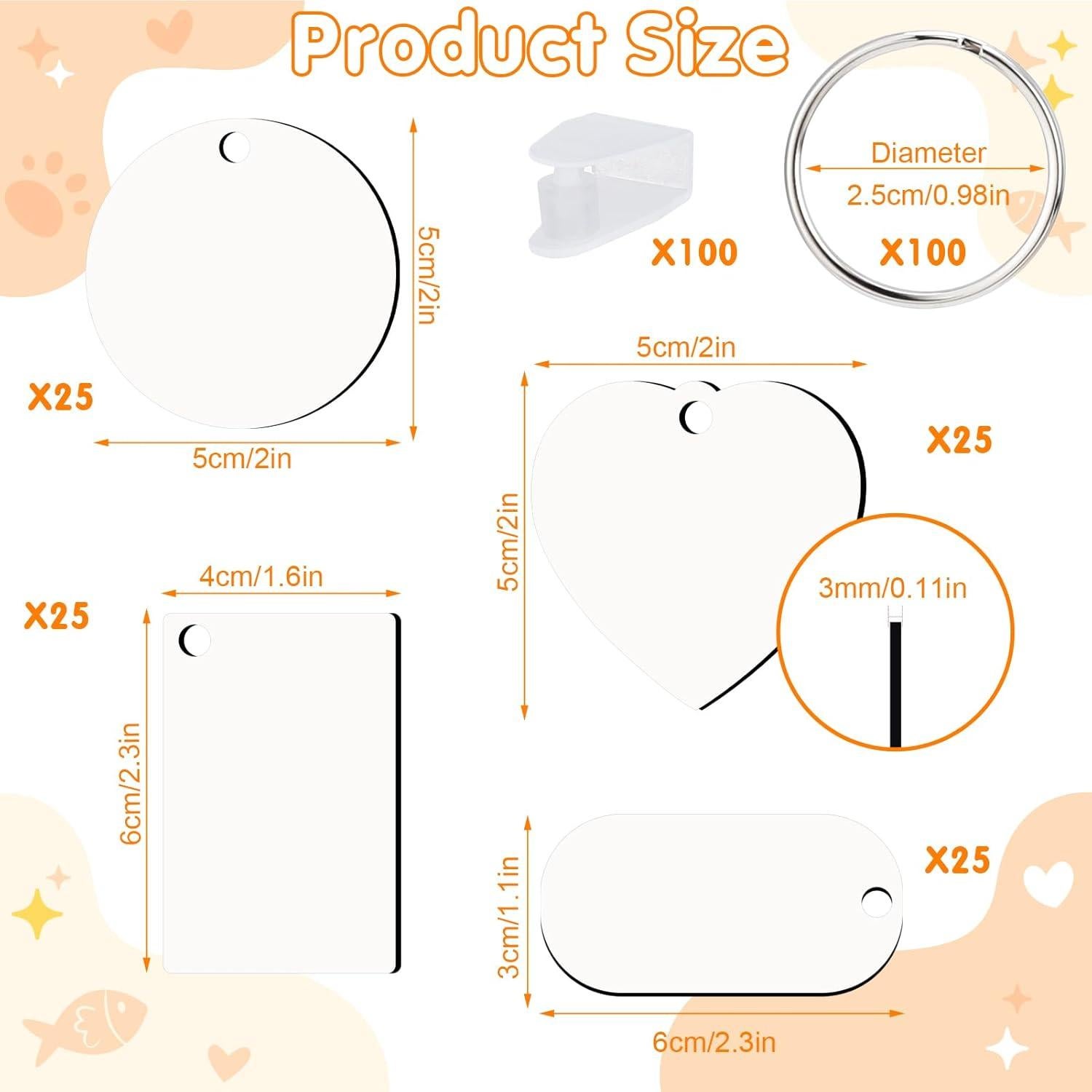 300 Llantas de Sublimación Guiqulai MDF Doble Cara 4 Estilos