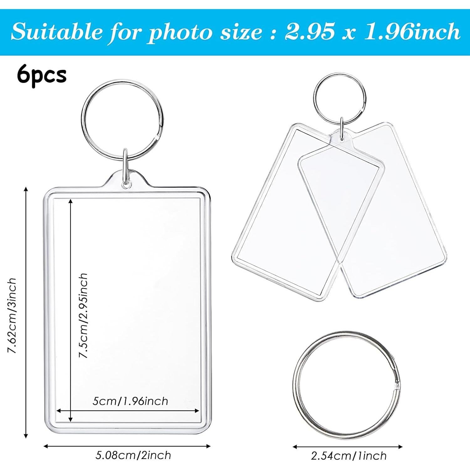 Llavero de Foto Personalizable ZHLISHQINJJ 6 Pcs 7.62x5.08 cm