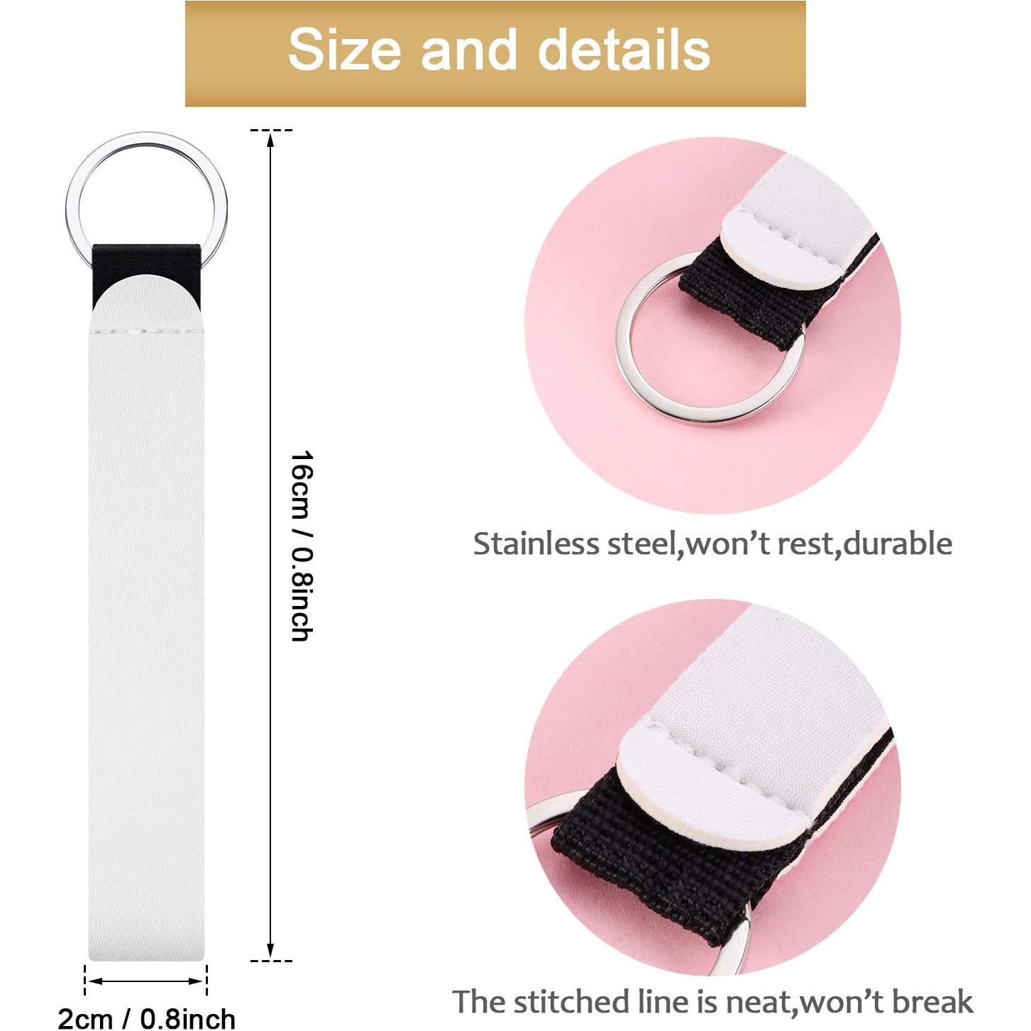 Llaveros en Blanco para Sublimación WILLBOND 20 Piezas Neopreno