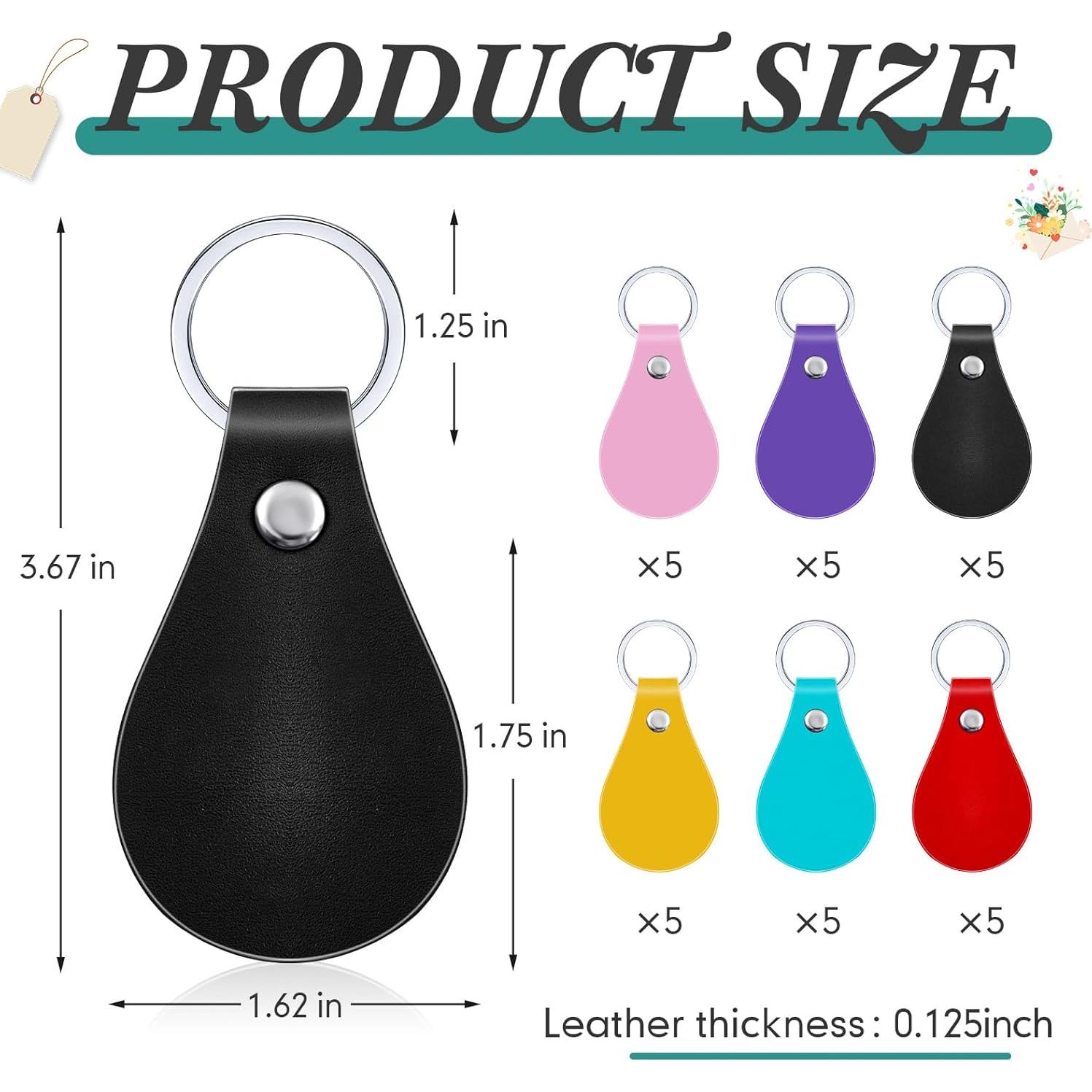 Kit de Llavero de Cuero PU Taiyin 30 Pcs 6 Colores DIY