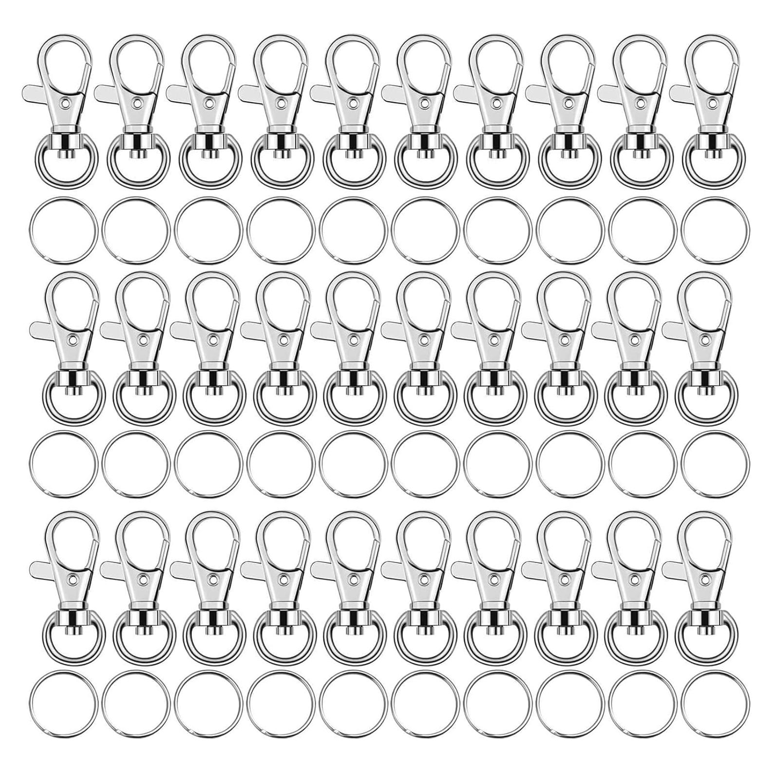 Ganchos giratorios para llaveros Anezus 100 piezas metal