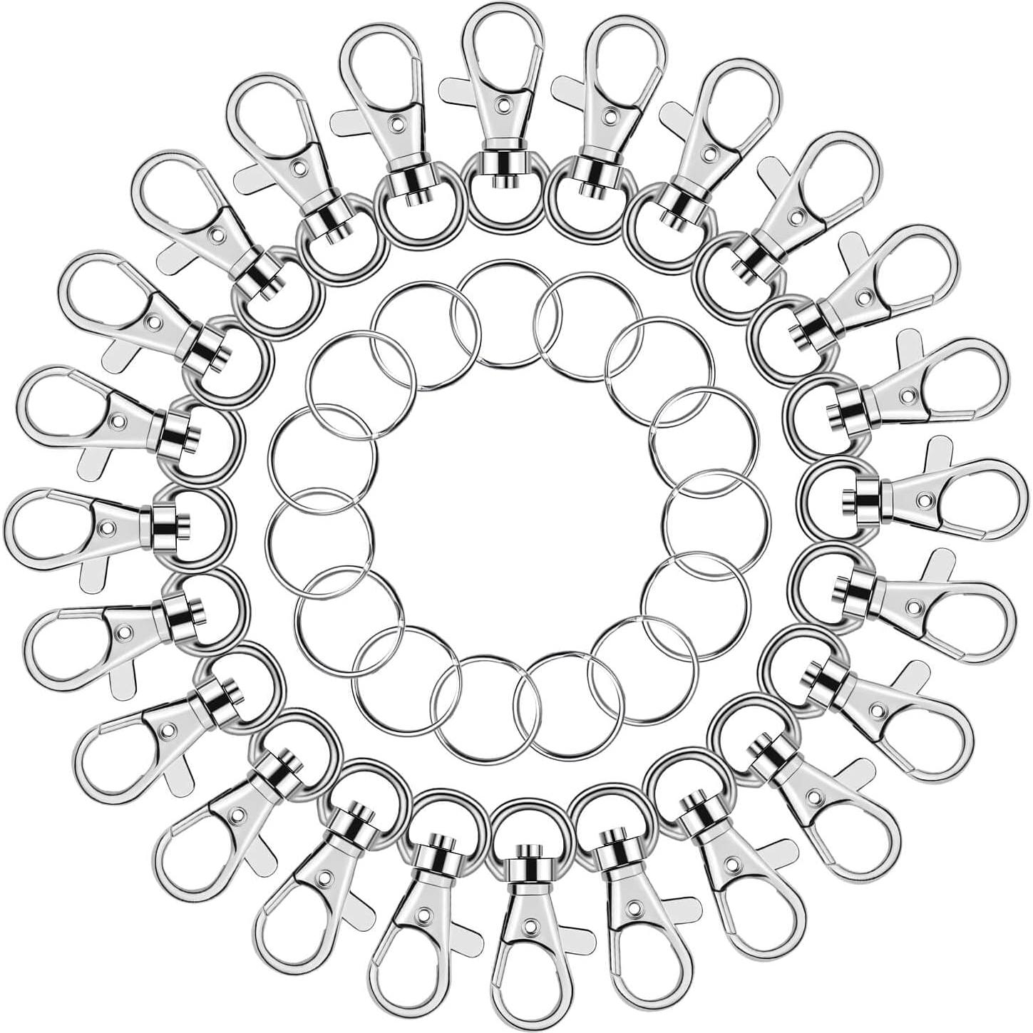 Ganchos giratorios para llaveros Anezus 100 piezas metal