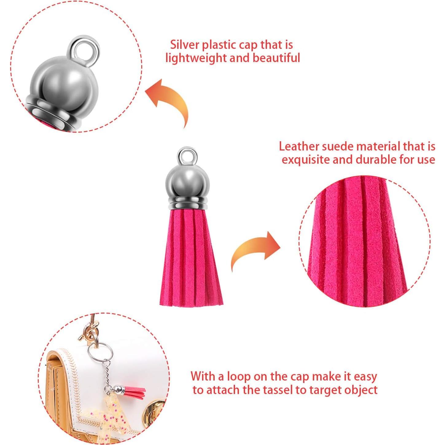 Conjunto de llaveros Cridoz 400 piezas con borlas y anillos