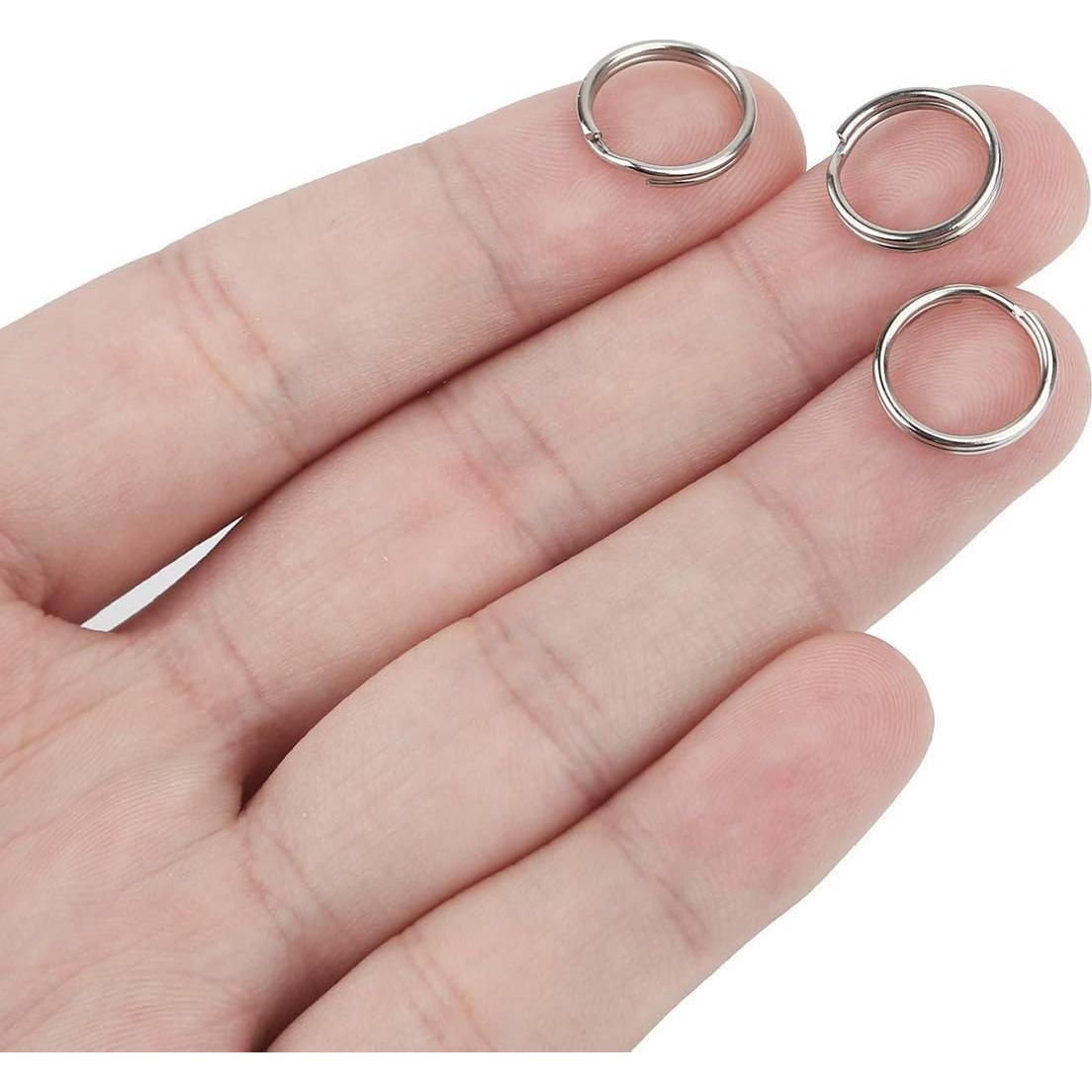 Pawfly 100 Anillos de Llave Divididos 1.27 cm Acero Inoxidable