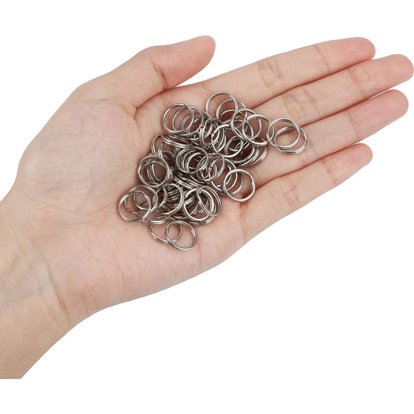 Pawfly 100 Anillos de Llave Divididos 1.27 cm Acero Inoxidable