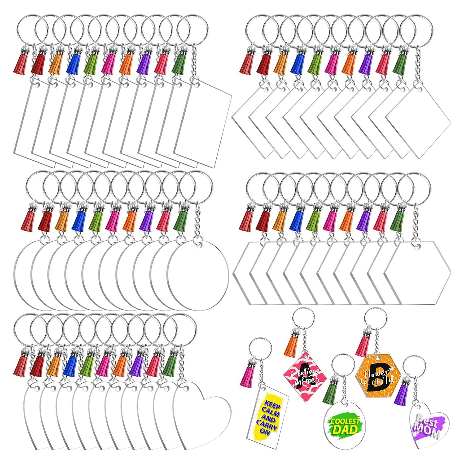 200 Llaveros Acrílicos en Blanco Cruzix para Manualidades DIY